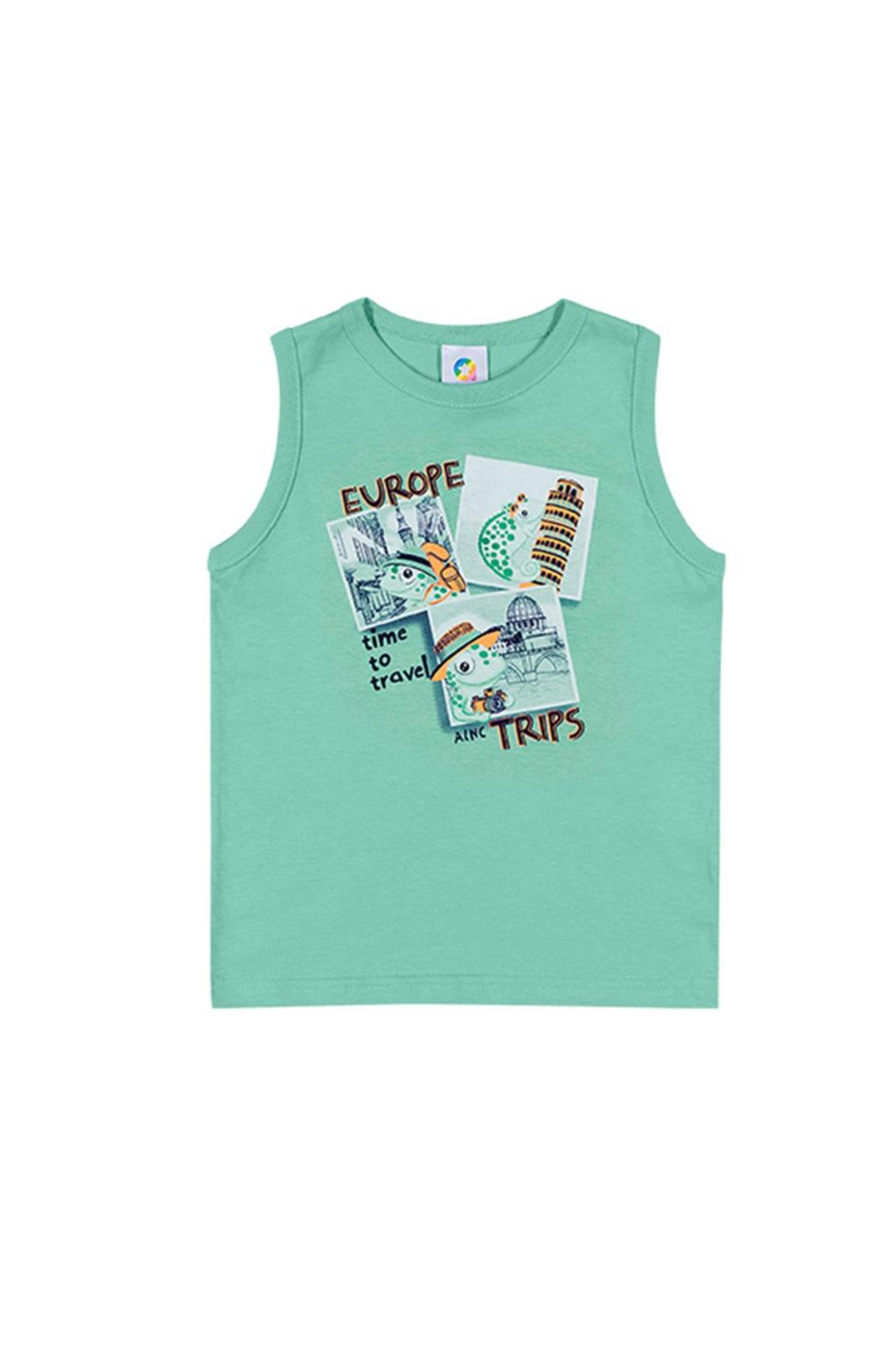 Camiseta Regata Baby em Algodão Verde Alenice