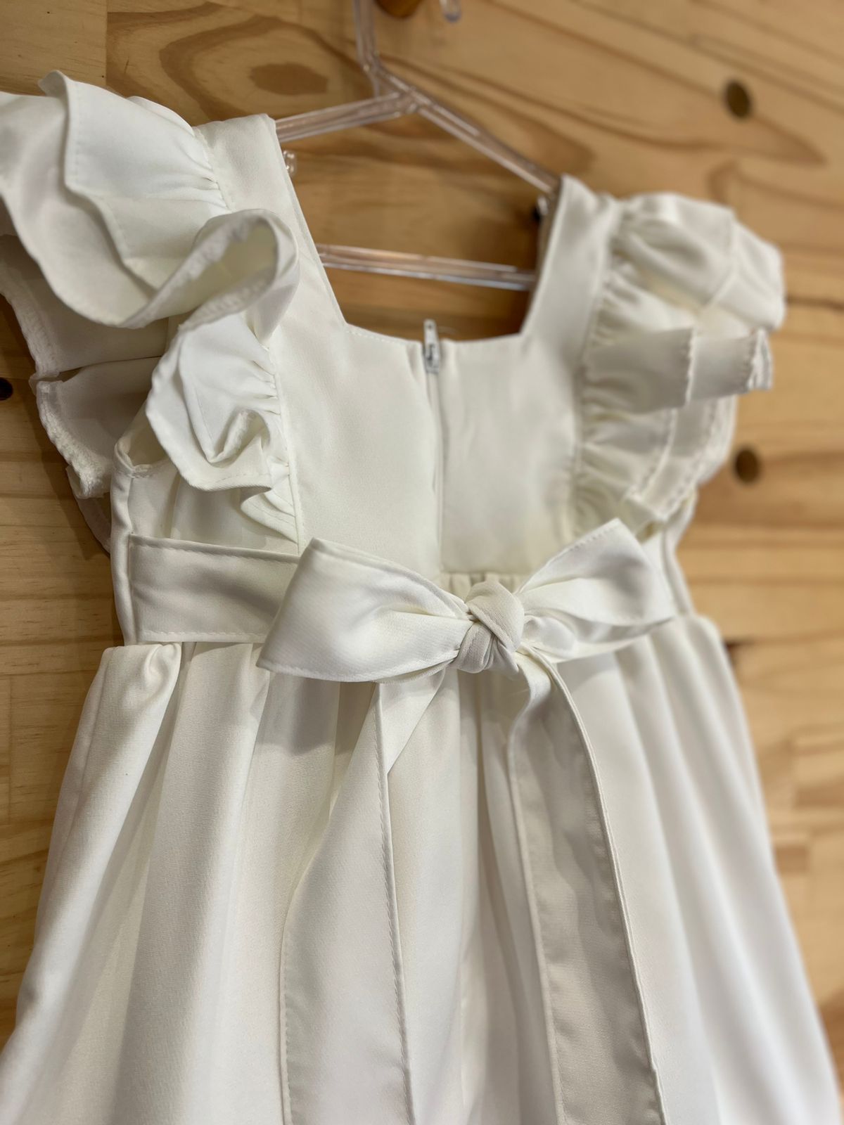 Vestido Infantil Meninas Off White Luxo