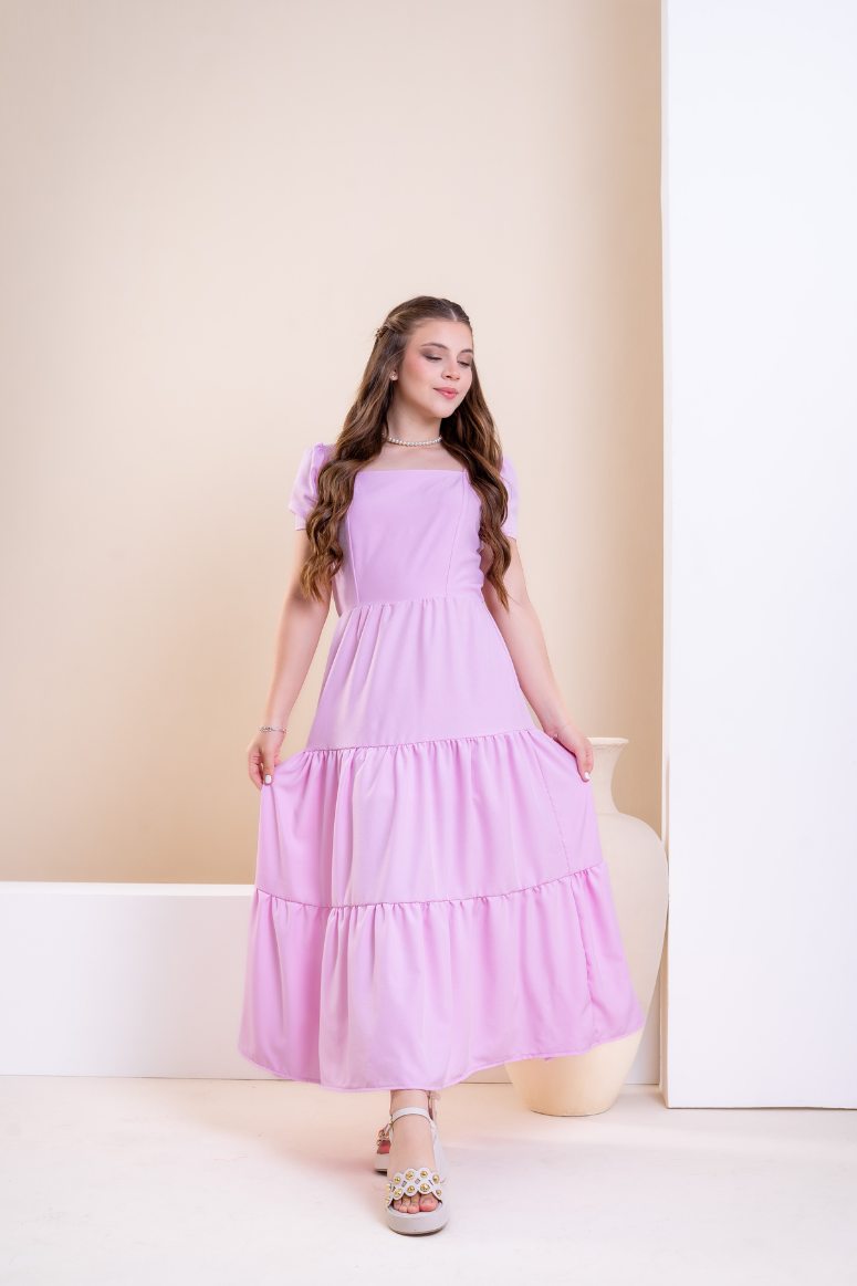 Vestido Longo Juvenil Festas Lilás