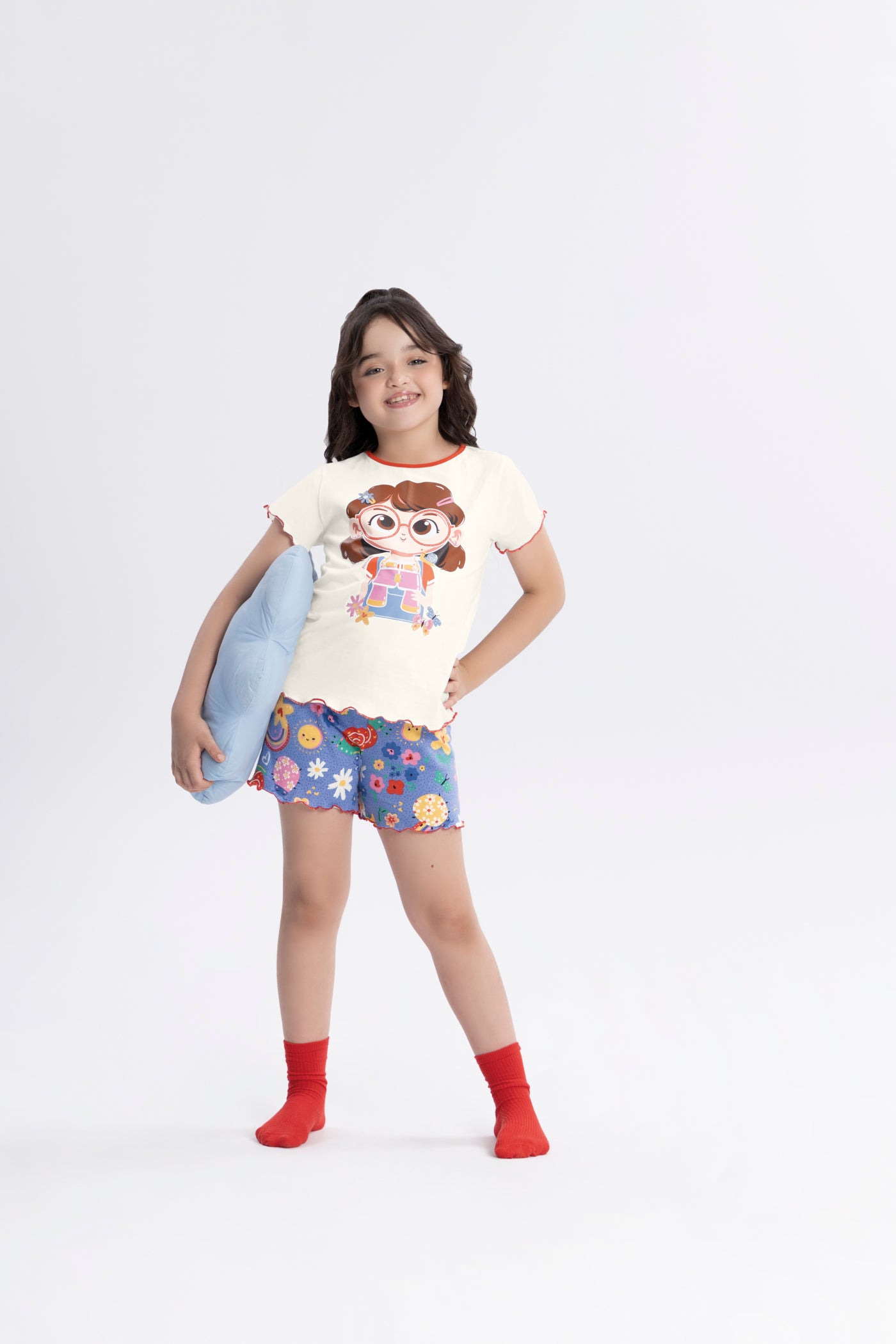 Pijama Infantil Meninas Colorido Brilha no Escuro Alakazoo