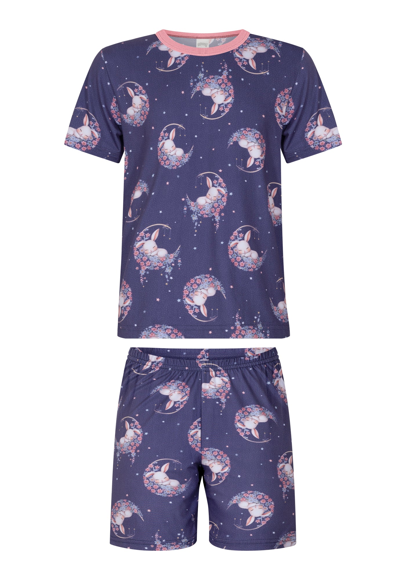 Pijama Infantil Verão Malha Modal Coelha - Alakazoo