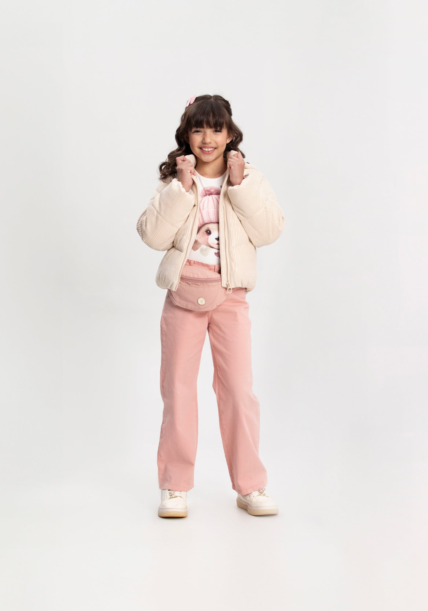 Jaqueta Puffer Infantil Menina Vira Colete - Alakazoo