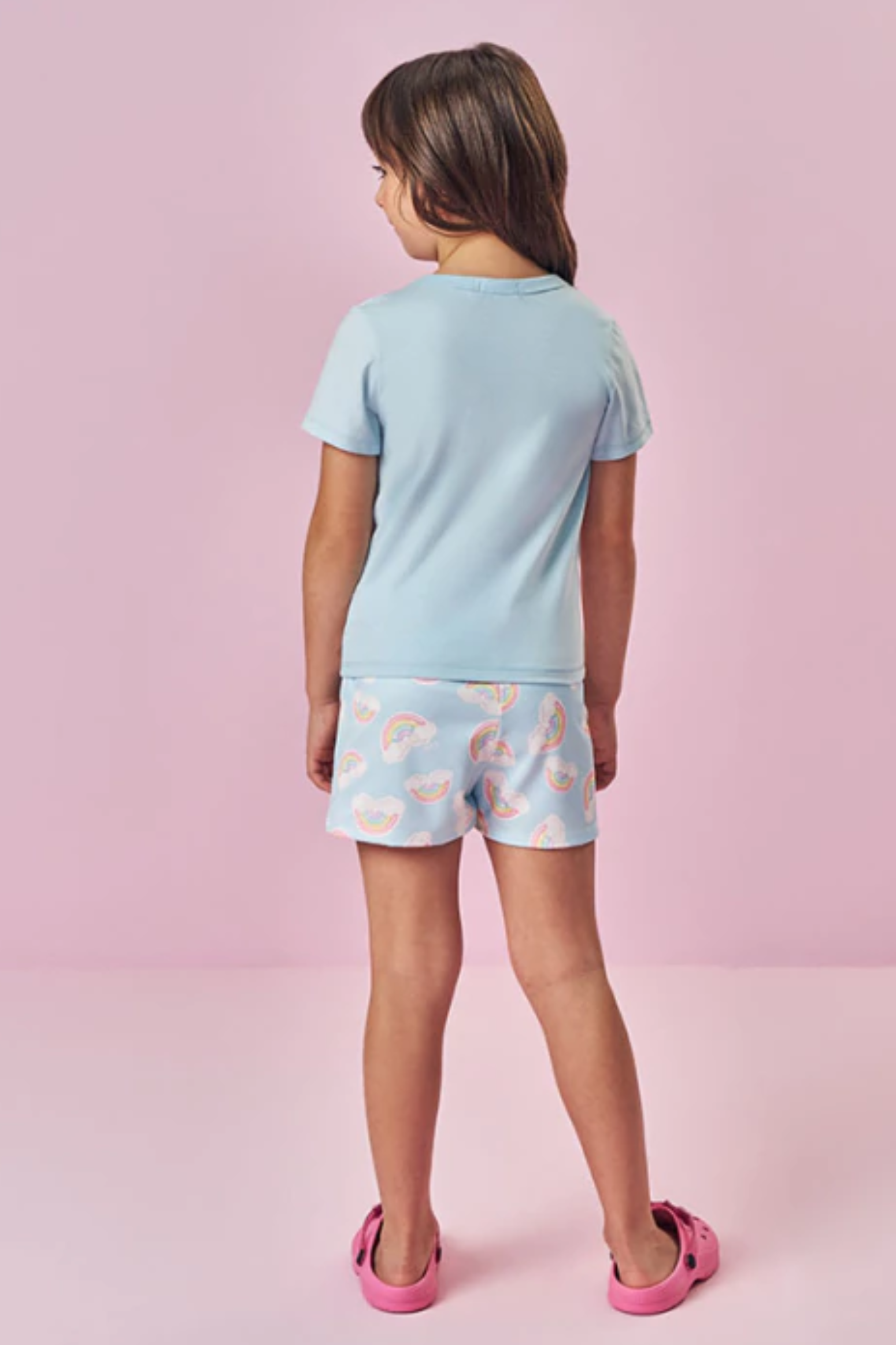 Pijama Infantil Meninas Manga Curta Unicórnio