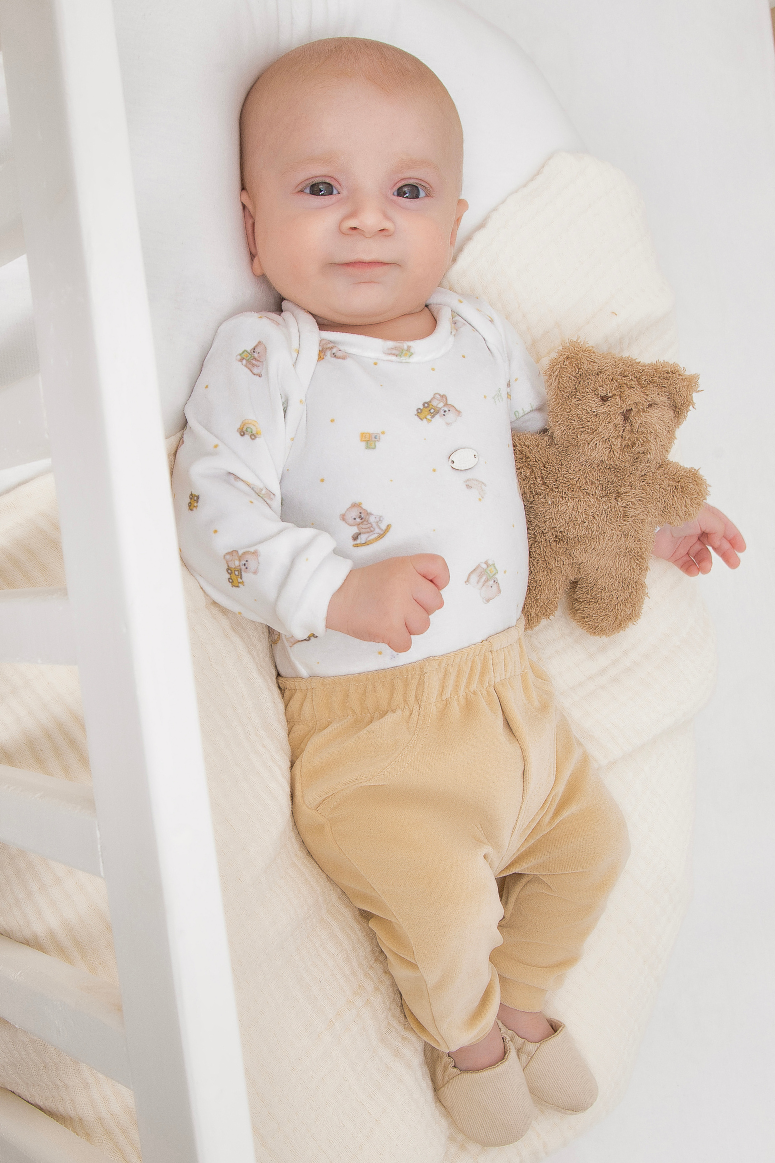 Conjunto Bebê Menino em Plush Urso Letut Ref.LT 19572