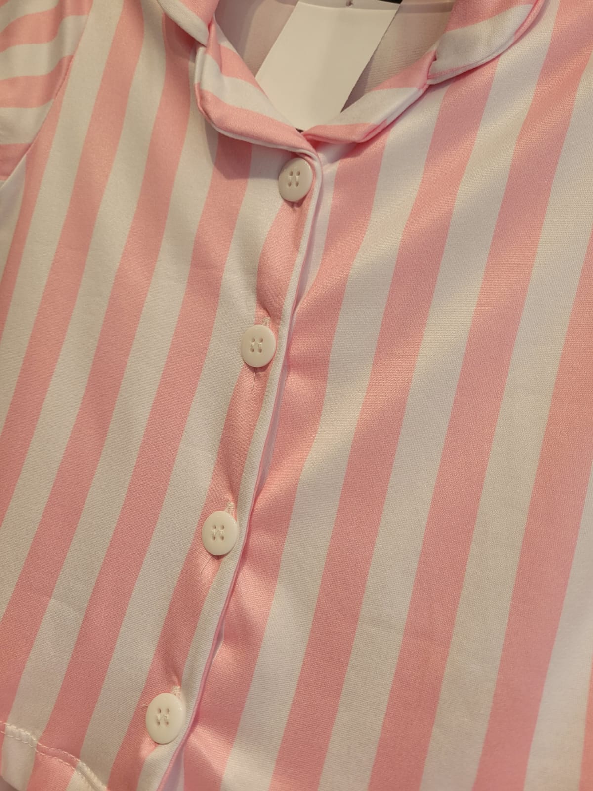 Pijama Americano Meninas Manga Curta Infantil Listrado Rosa