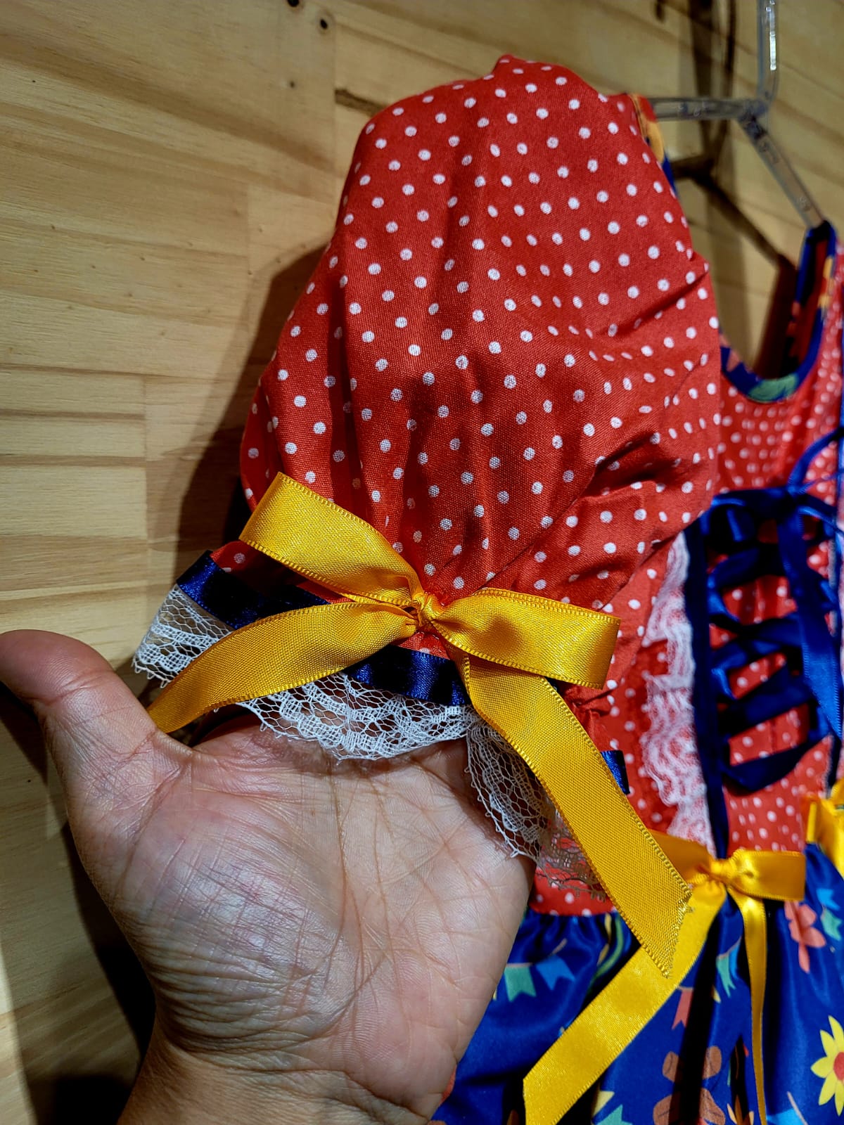 Vestido Festa Junina Vermelho Estampado Quadrilha Festa São João