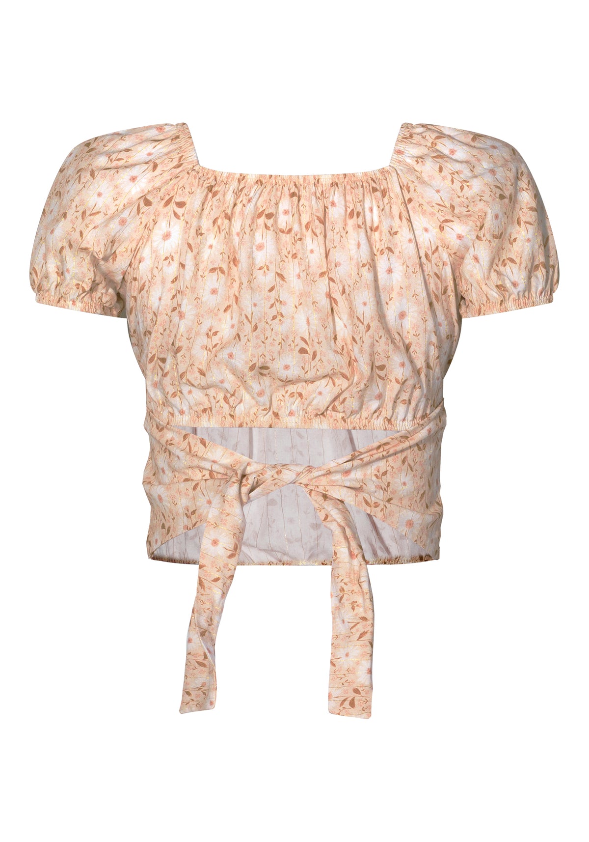 Blusa cropped viscose com flores