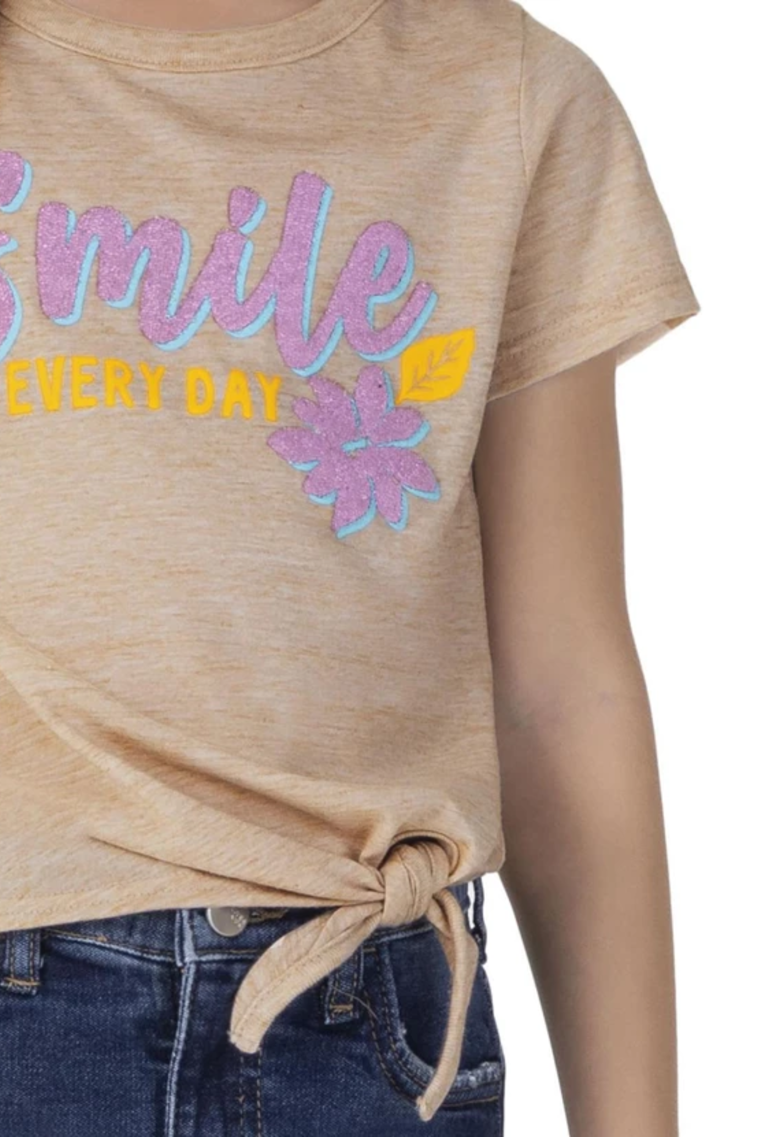 Blusa Feminina Infantil Nude Smile com Amarração