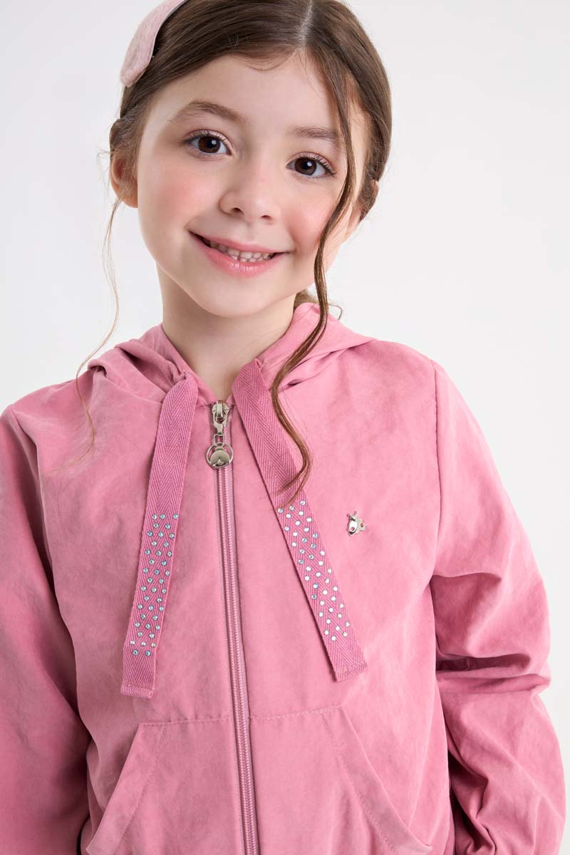 Jaqueta Infantil Meninas Somnii Nylon Acetinado com Capuz
