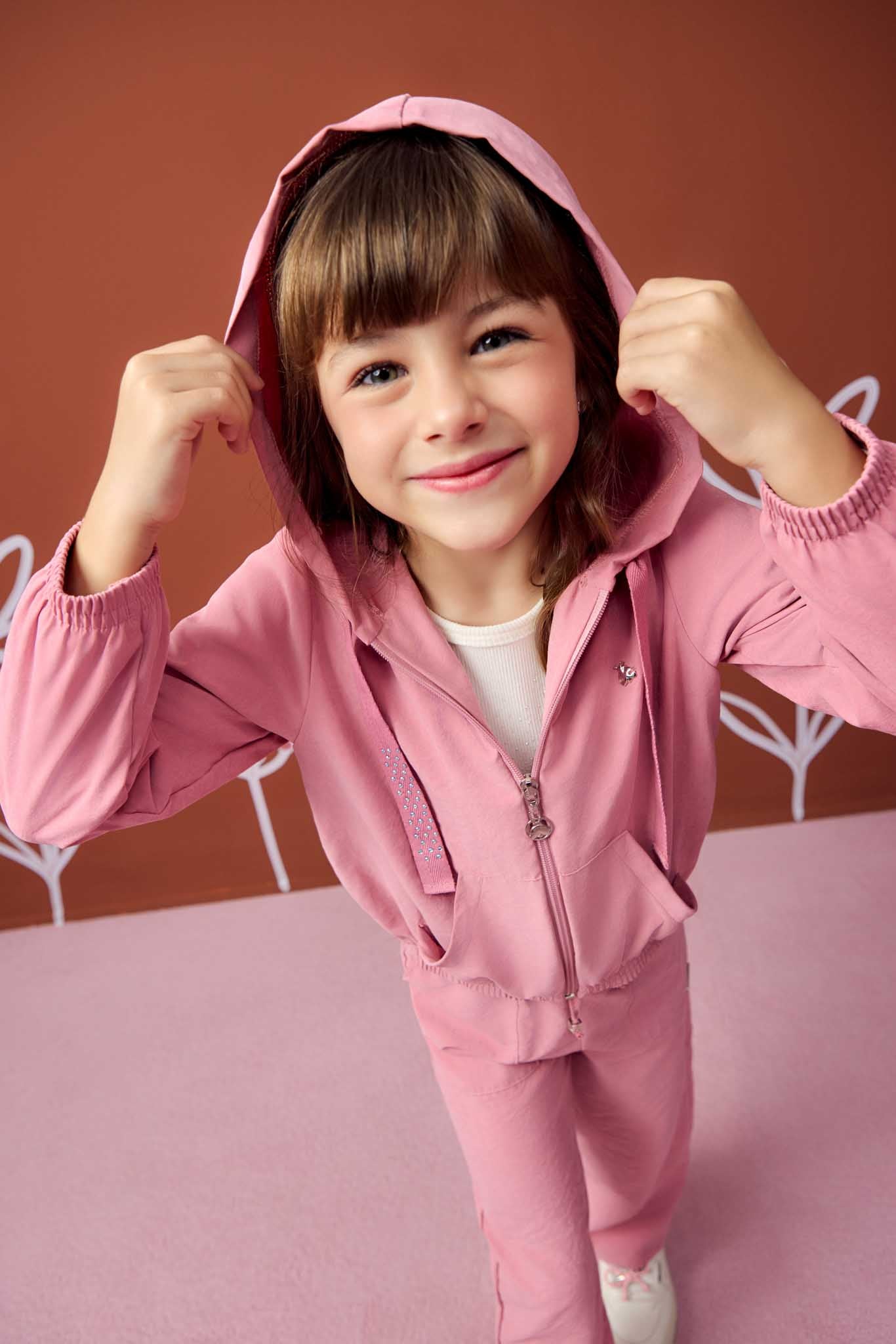 Jaqueta Infantil Meninas Somnii Nylon Acetinado com Capuz