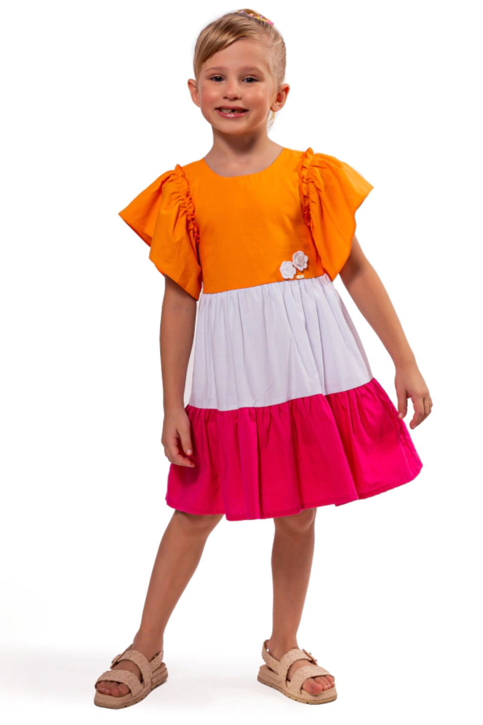 Vestido Infantil Meninas 3 Marias em Tricoline