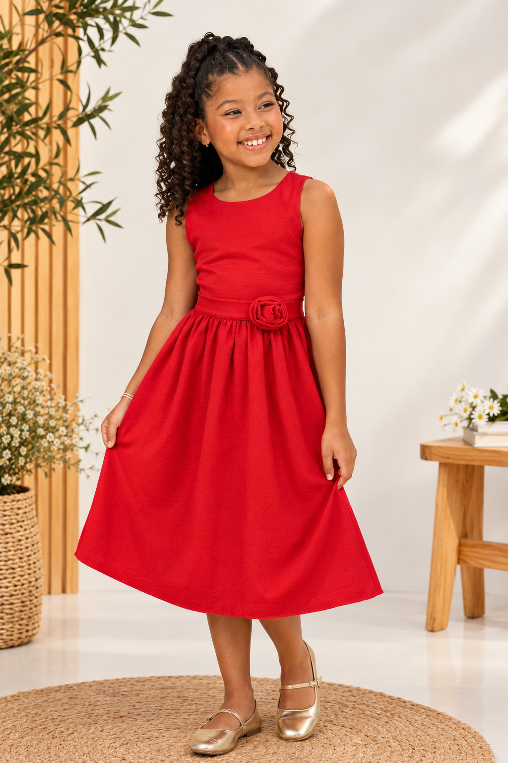 Vestido Infantil Luxo Festas Vermelho