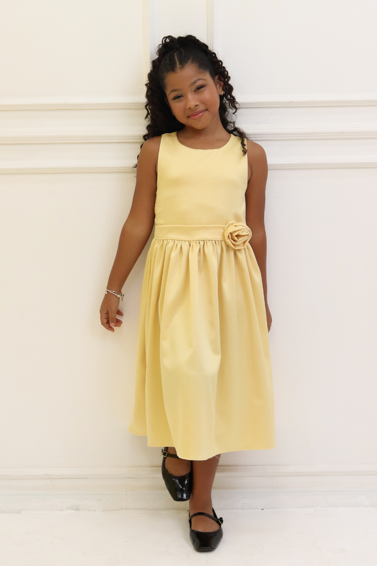 Vestido Infantil Luxo Festas Amarelo