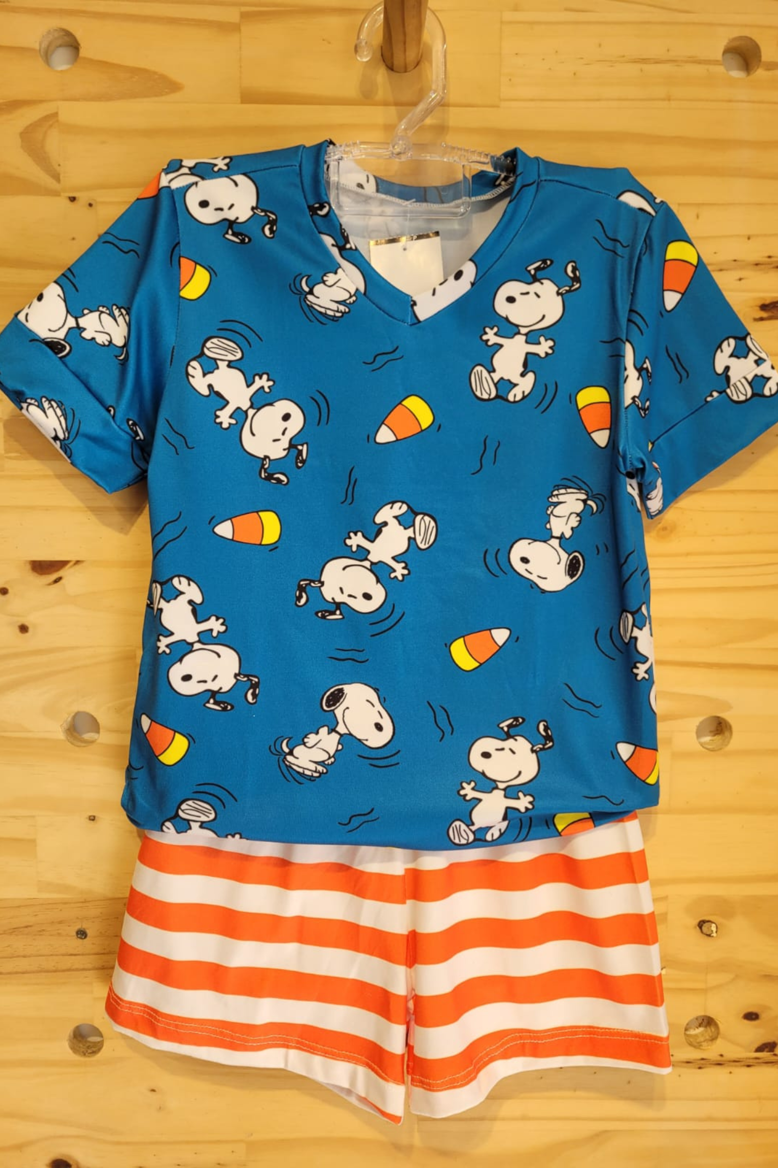 Pijama Infantil Meninos Manga Curta Snoopy