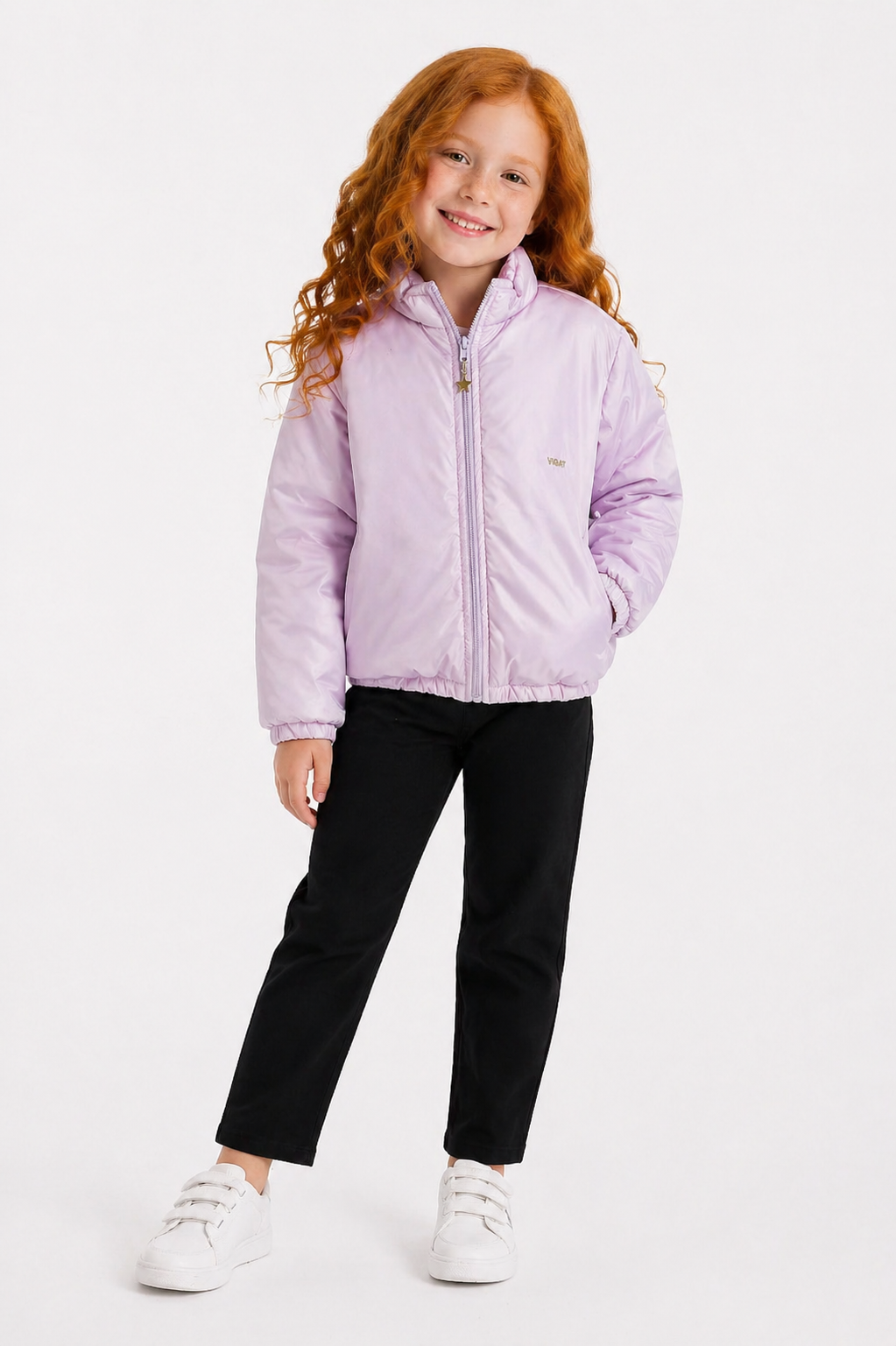 Jaqueta Puferr Infantil Meninas Inverno Rosa Cintilante