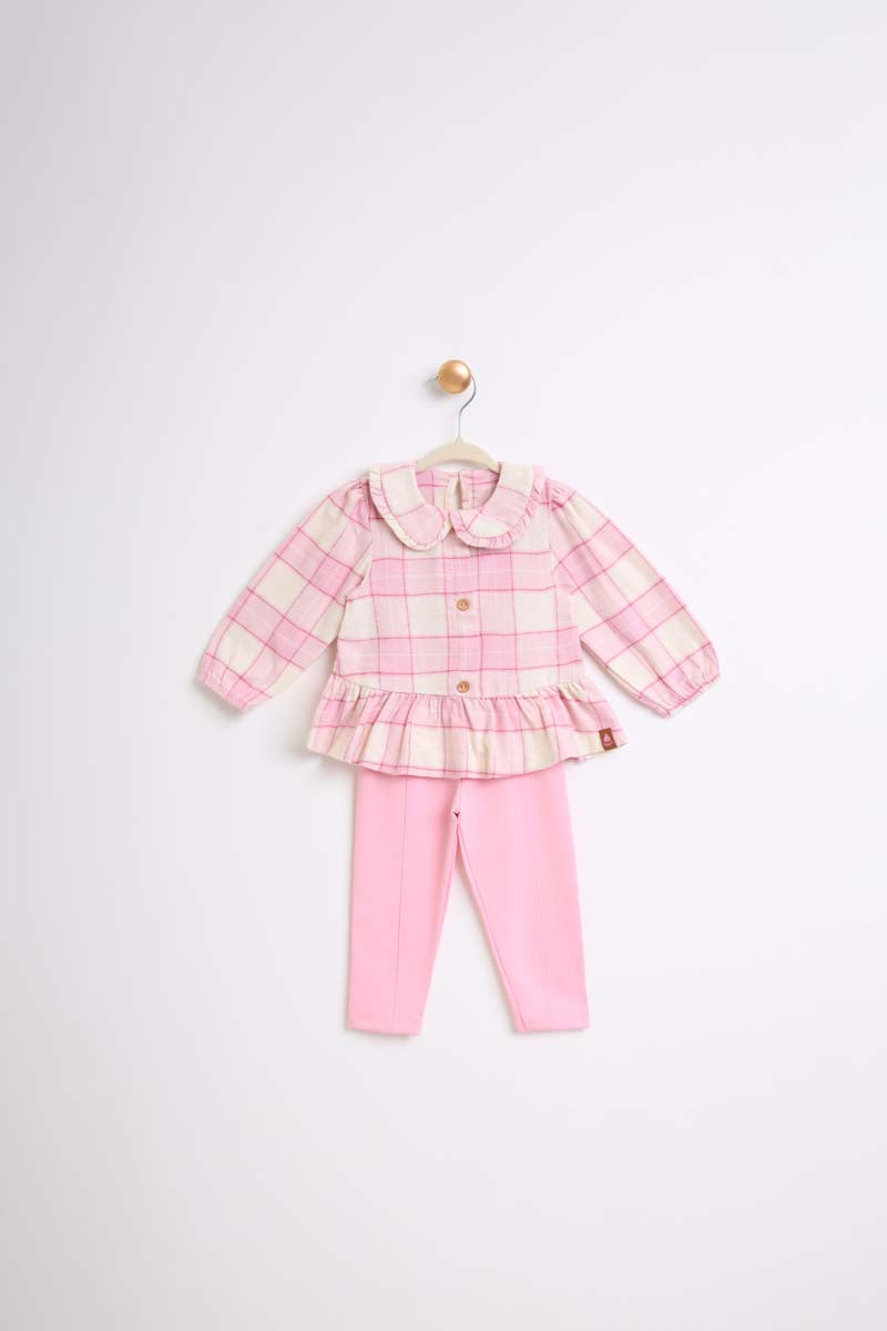 Conjunto Infantil Somini – Batinha Flanelada Floral e Legging em Helanca