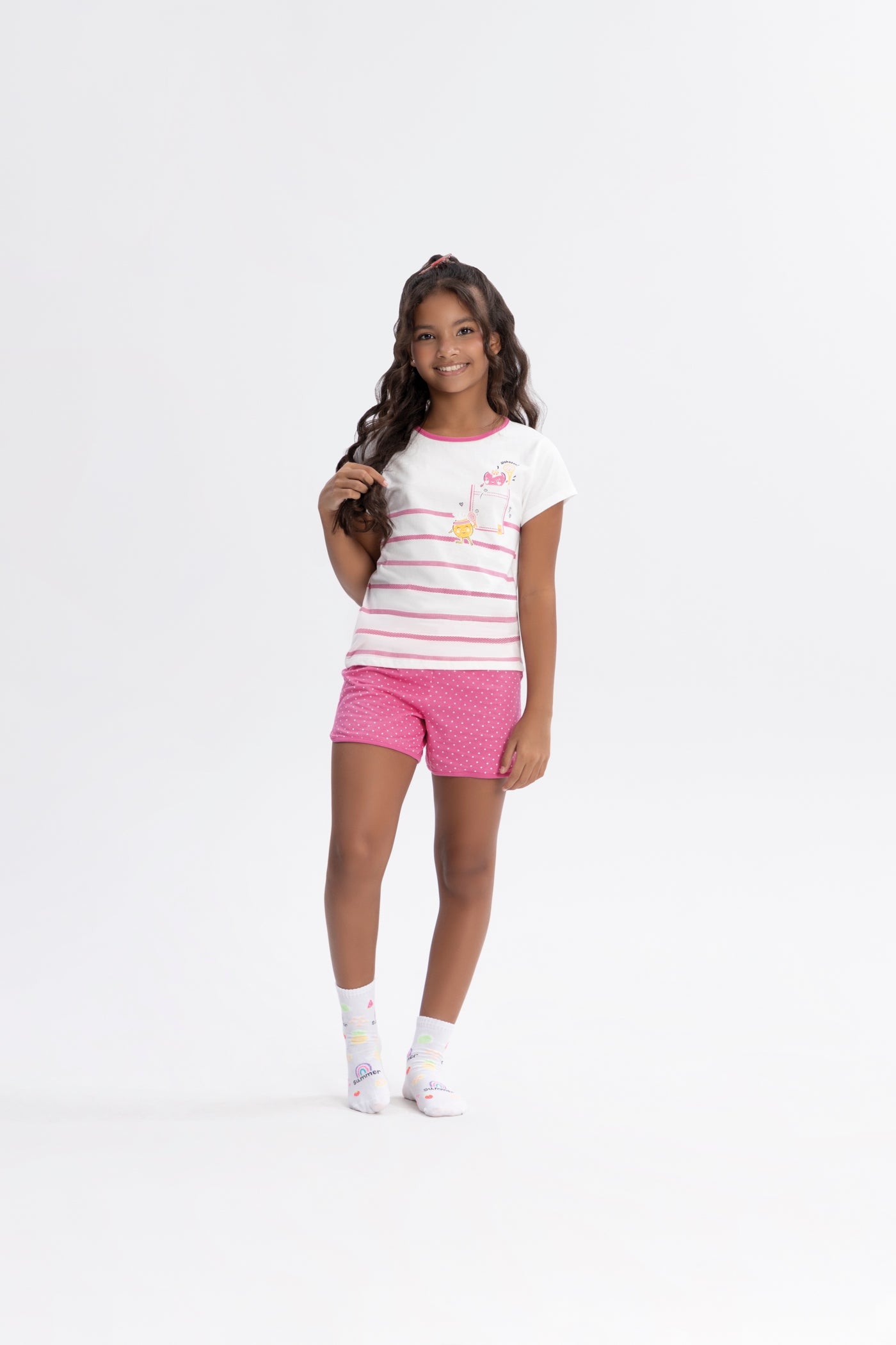 Pijama Verão Algodão Juvenil Brilha no Escuro Alakazoo