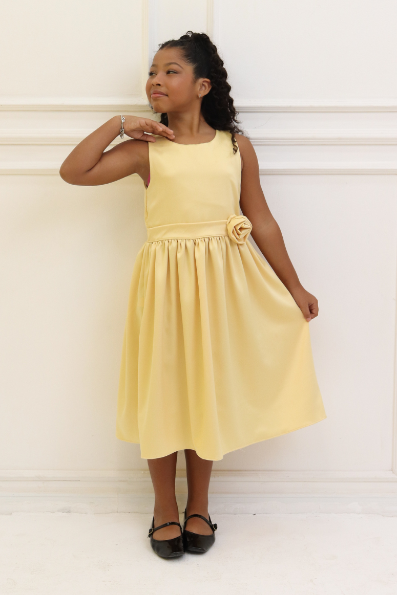 Vestido Infantil Luxo Festas Amarelo