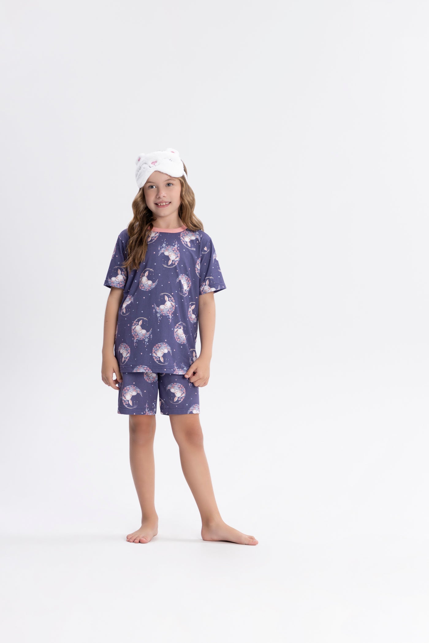 Pijama Infantil Verão Malha Modal Coelha - Alakazoo