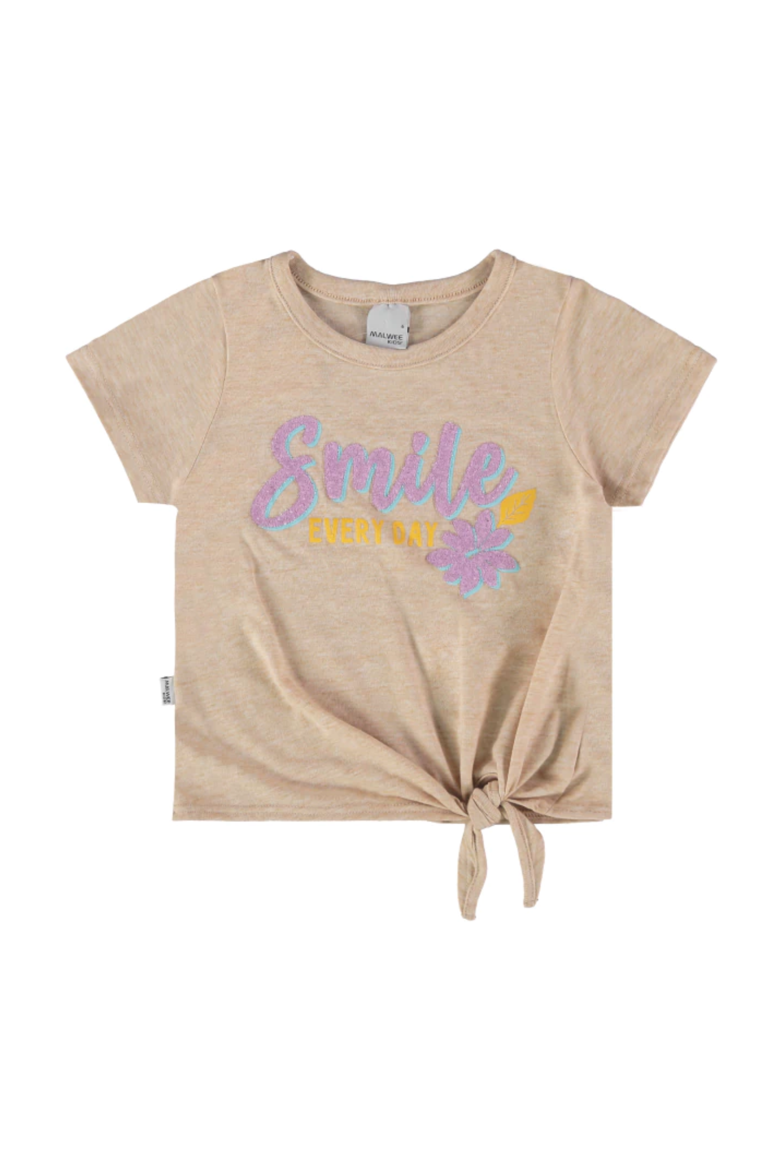 Blusa Feminina Infantil Nude Smile com Amarração