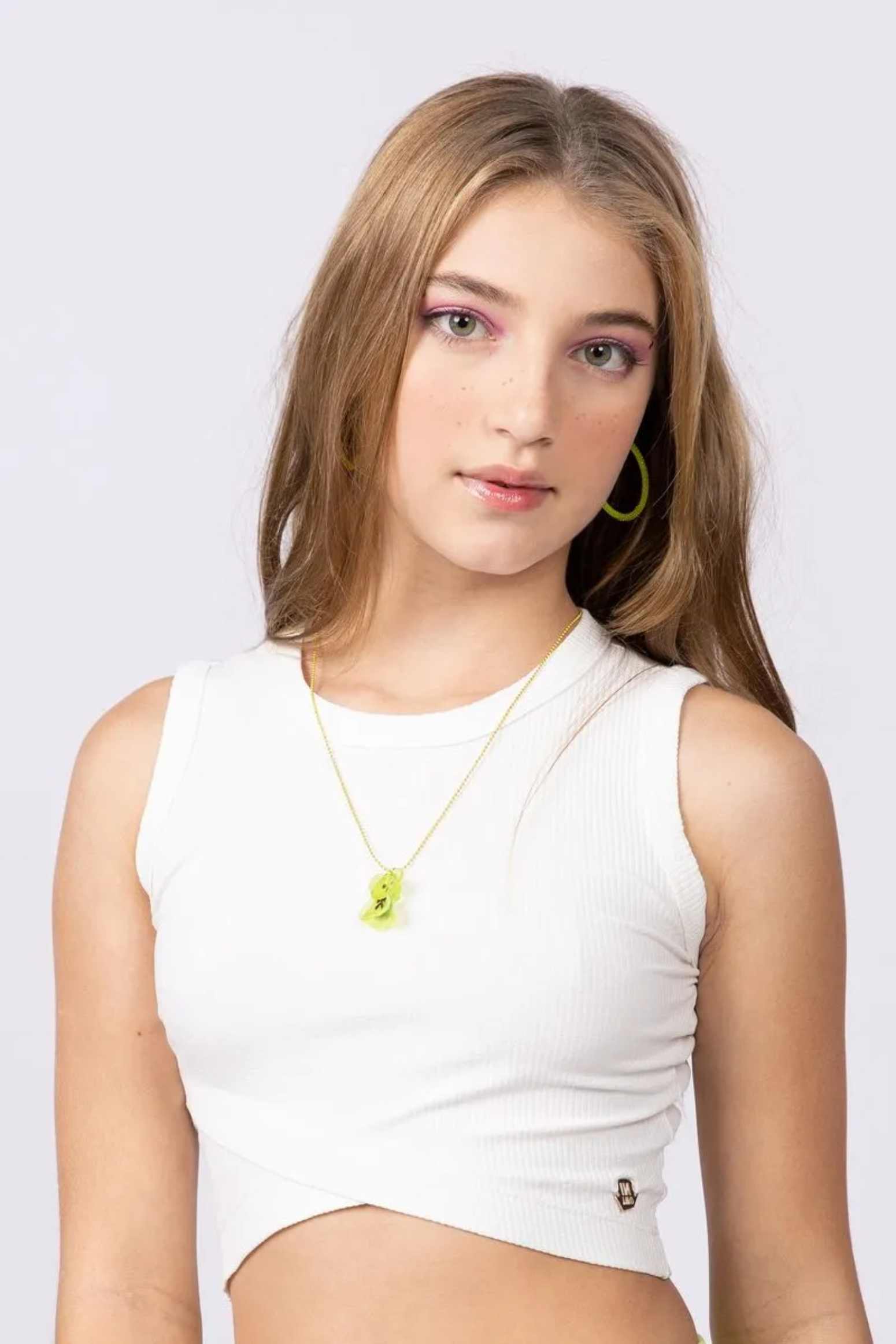 Blusa Cropped Juvenil Canelado Off White