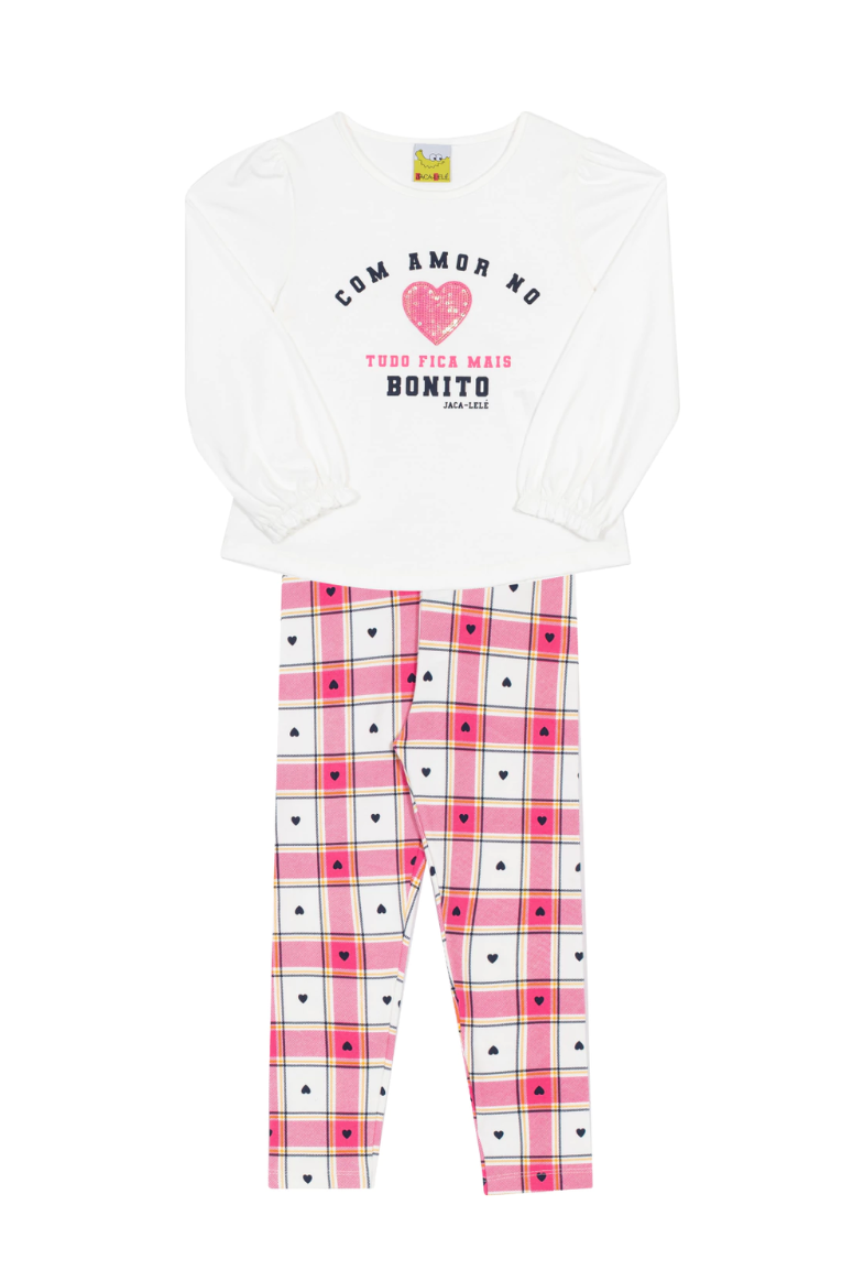 Conjunto Legging Infantil Meninas Com Amor