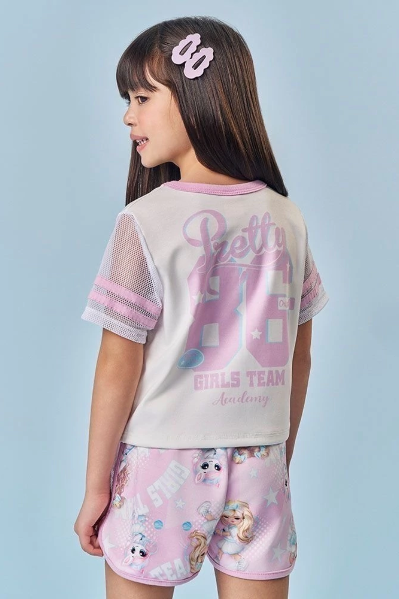 Conjunto Infantil MeninasTennis Club Shorts Molecotton Cinti