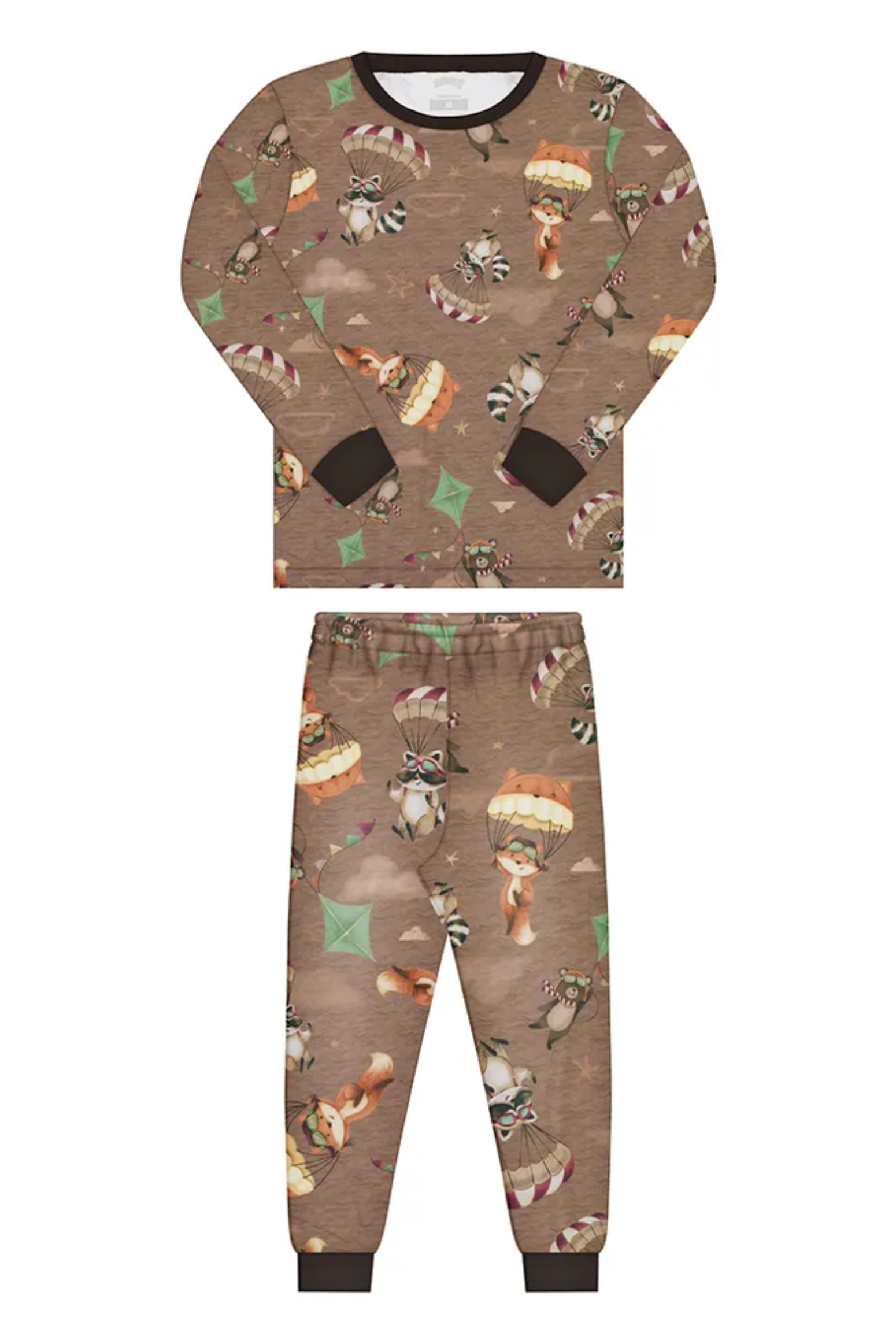 Pijama Infantil Meninas Malha Modal Manga Longa Raposa Balão