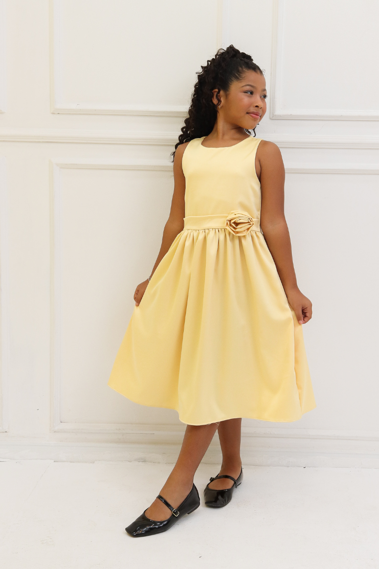 Vestido Infantil Luxo Festas Amarelo
