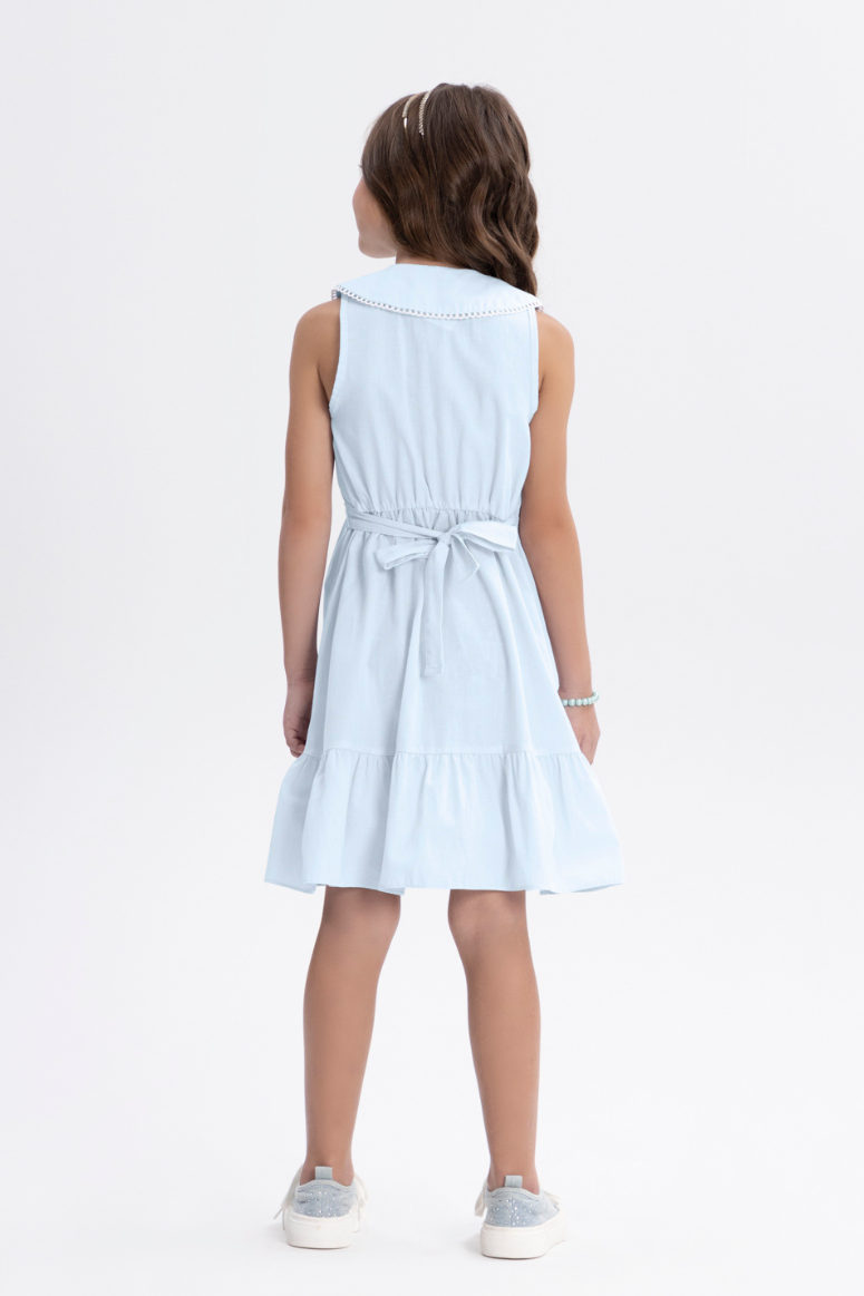Vestido Infantil Gola Boneca sem Mangas