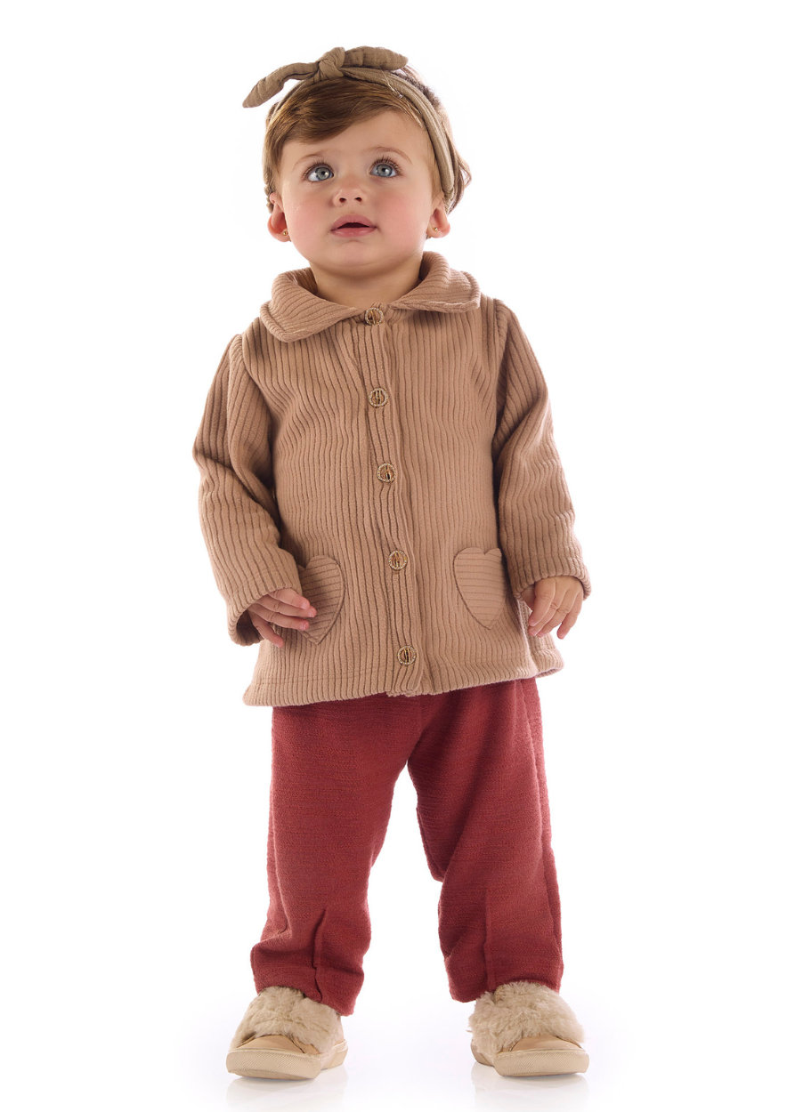 Conjunto Bebê Menina com Calça Casaco Kiki
