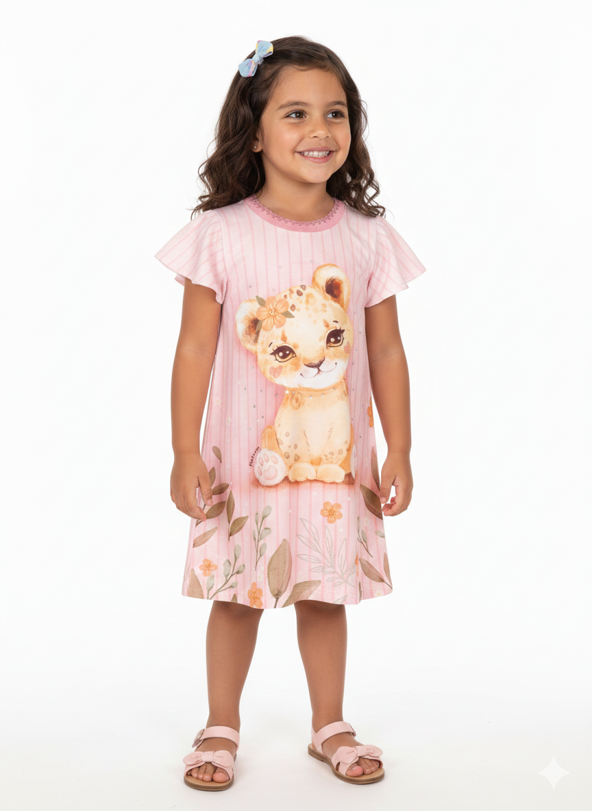 Vestido Infantil Meninas Malha Confort Alakazoo
