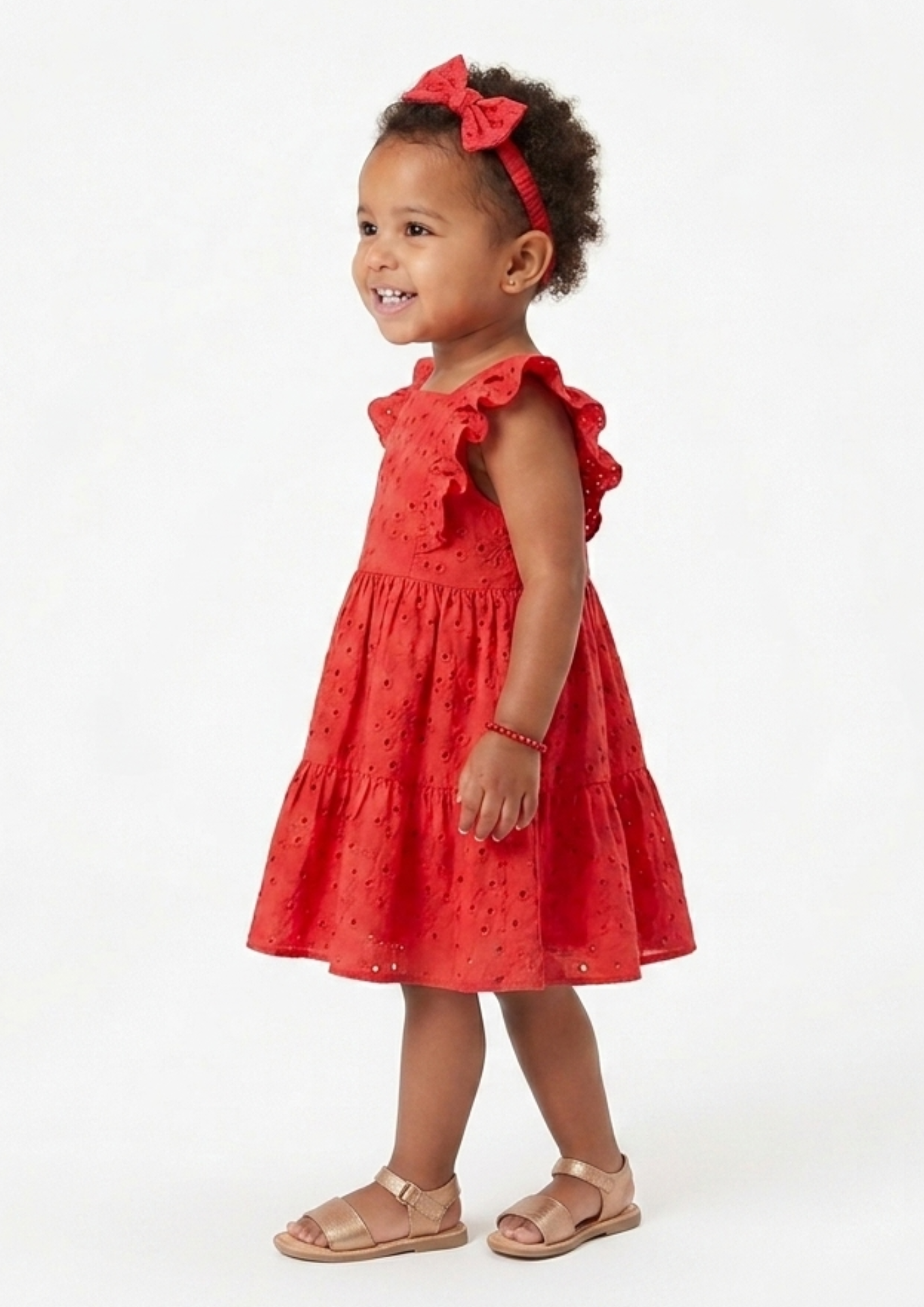 Vestido Bebê em Laise Bordado 100% algodão