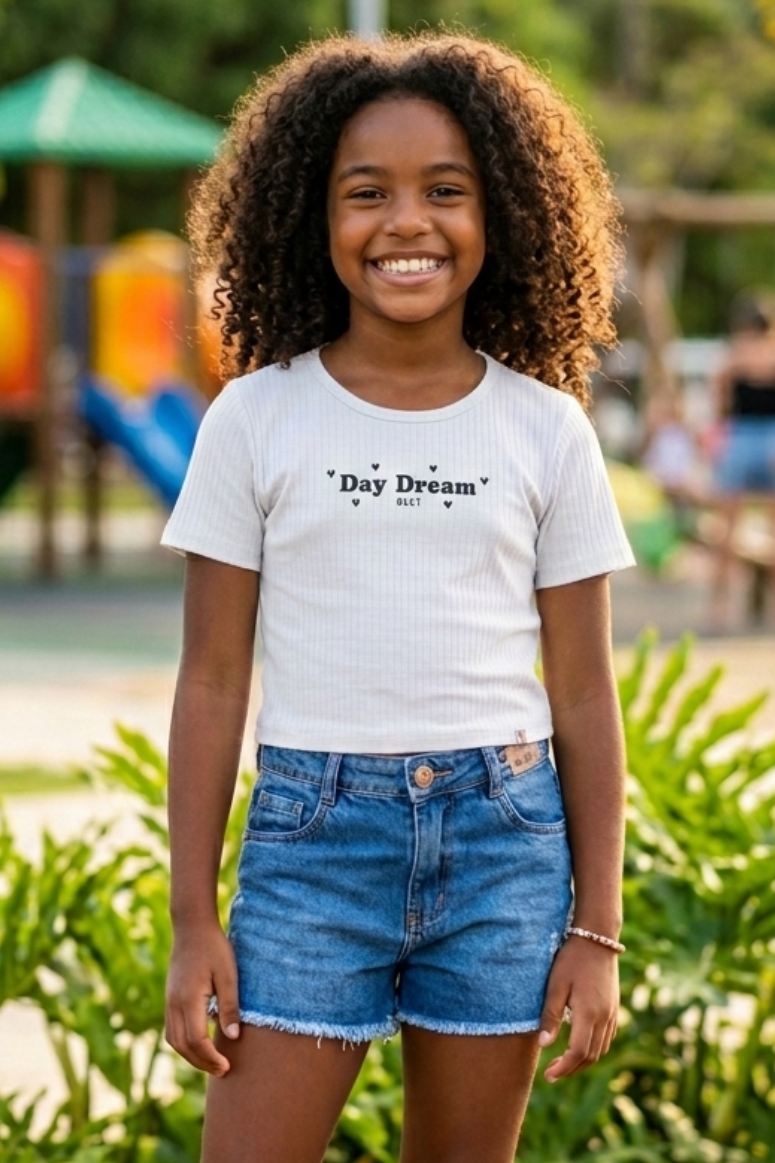 Cropped Canelado Teen Alenice Day Dream