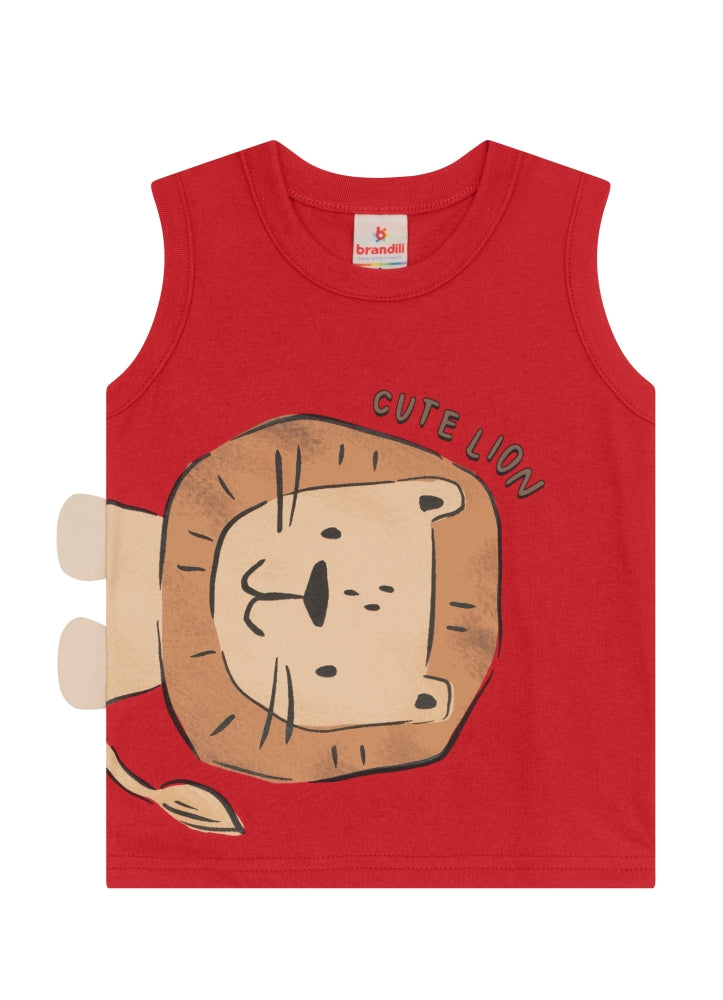 Conjunto Bebê Meninos com Regata Leão Fofo Brandili