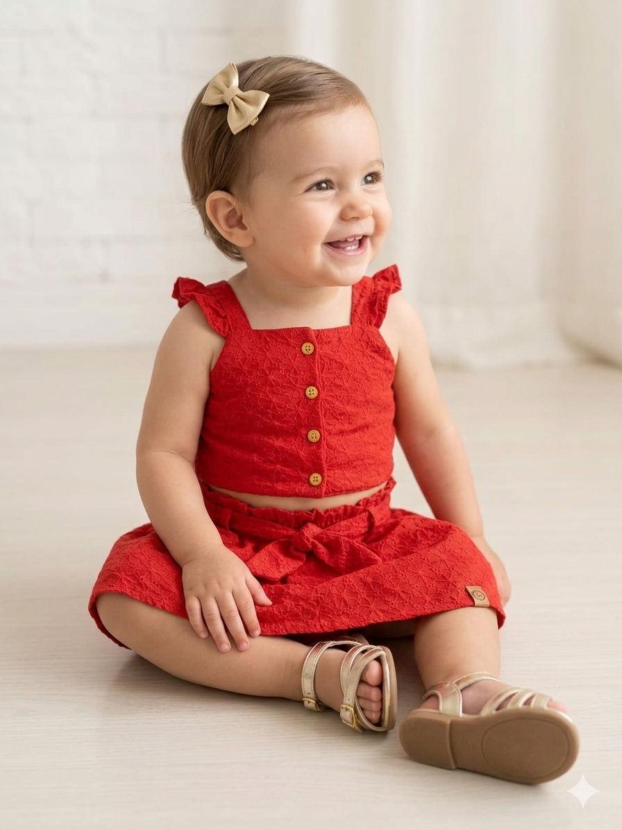 Conjunto Baby Shorts Saia em Laise Malwee