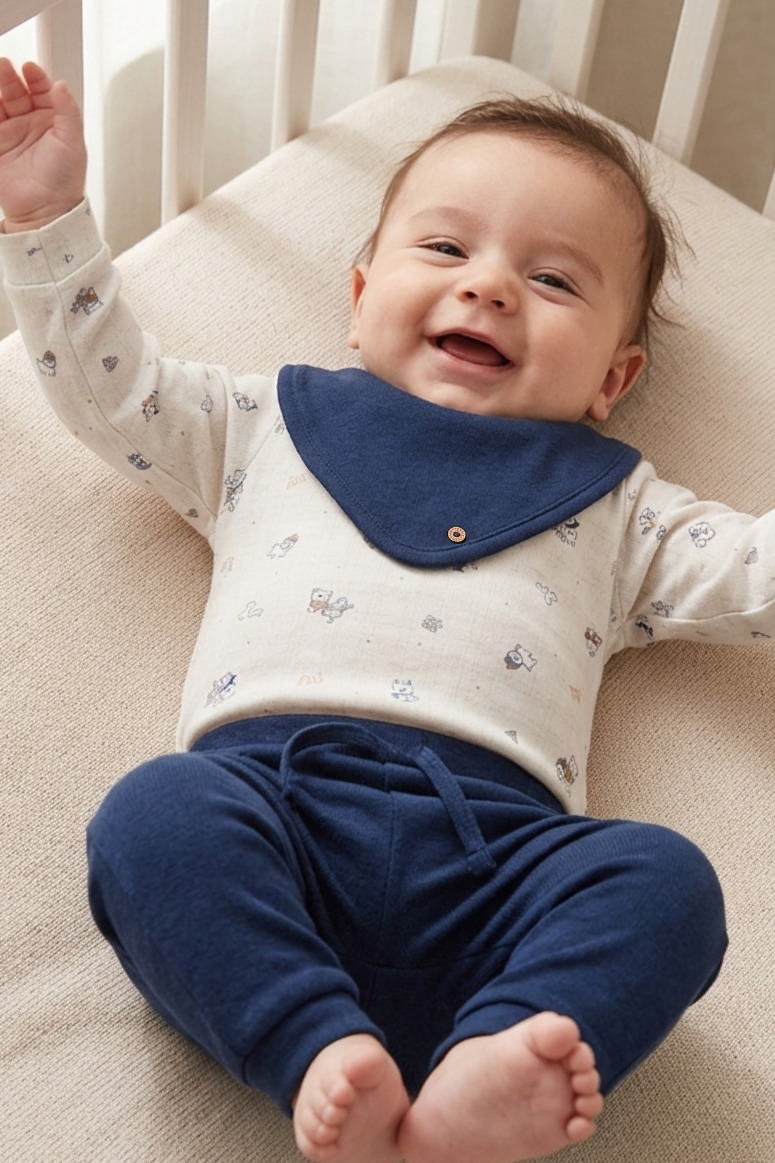 Conjunto Bebê Meninos com Babador Letut Ref.LT19595