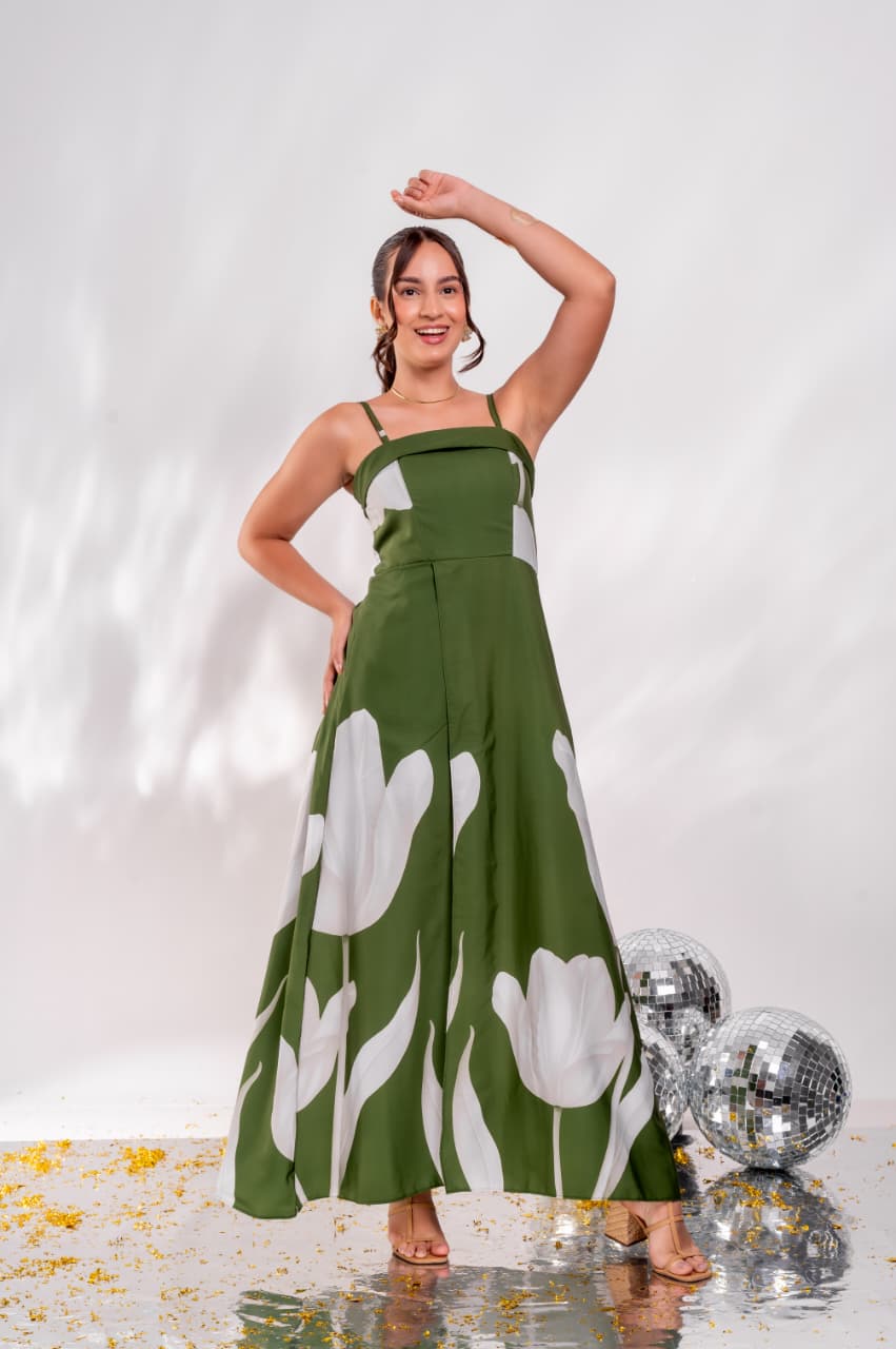 Vestido Longo Festas Juvenil Floral