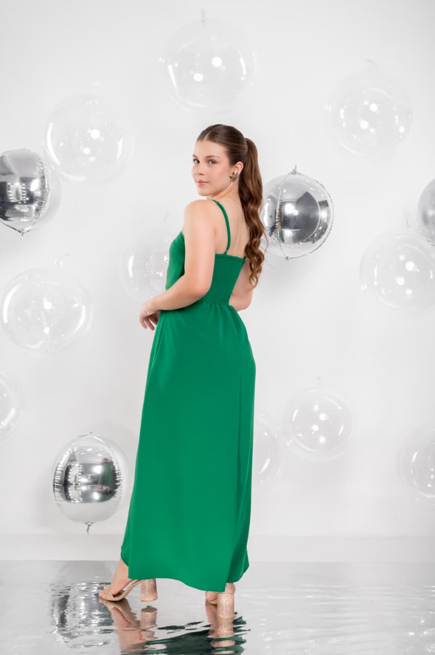 Vestido Longo Festas Verde Juvenil
