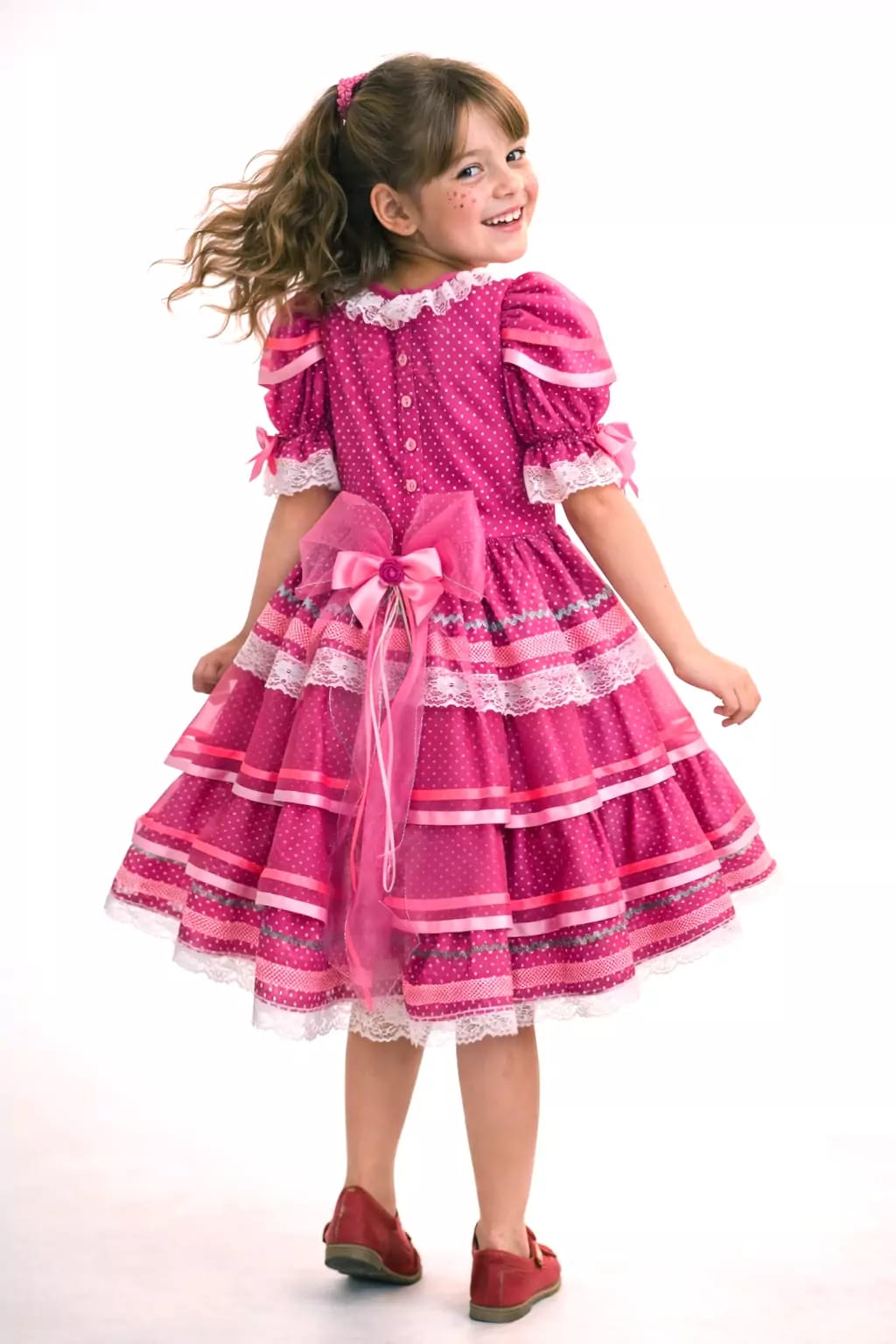 Vestido Caipira Infantil Luxo Festa Junina São João