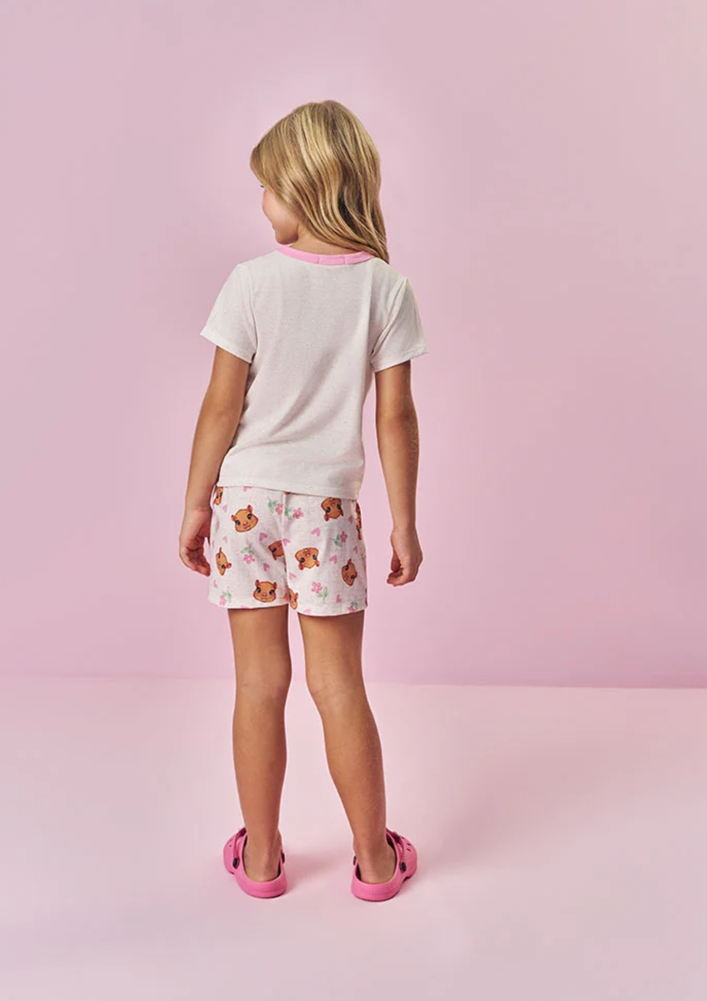 Pijama Infantil Verão Meninas Estampa Capivara