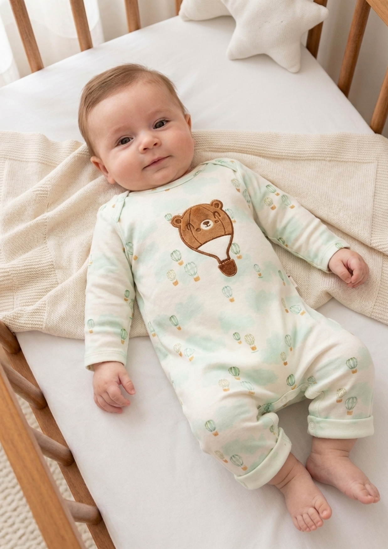 Macaquinho Bebê Meninos Balão Urso Nini & Bambini N7720