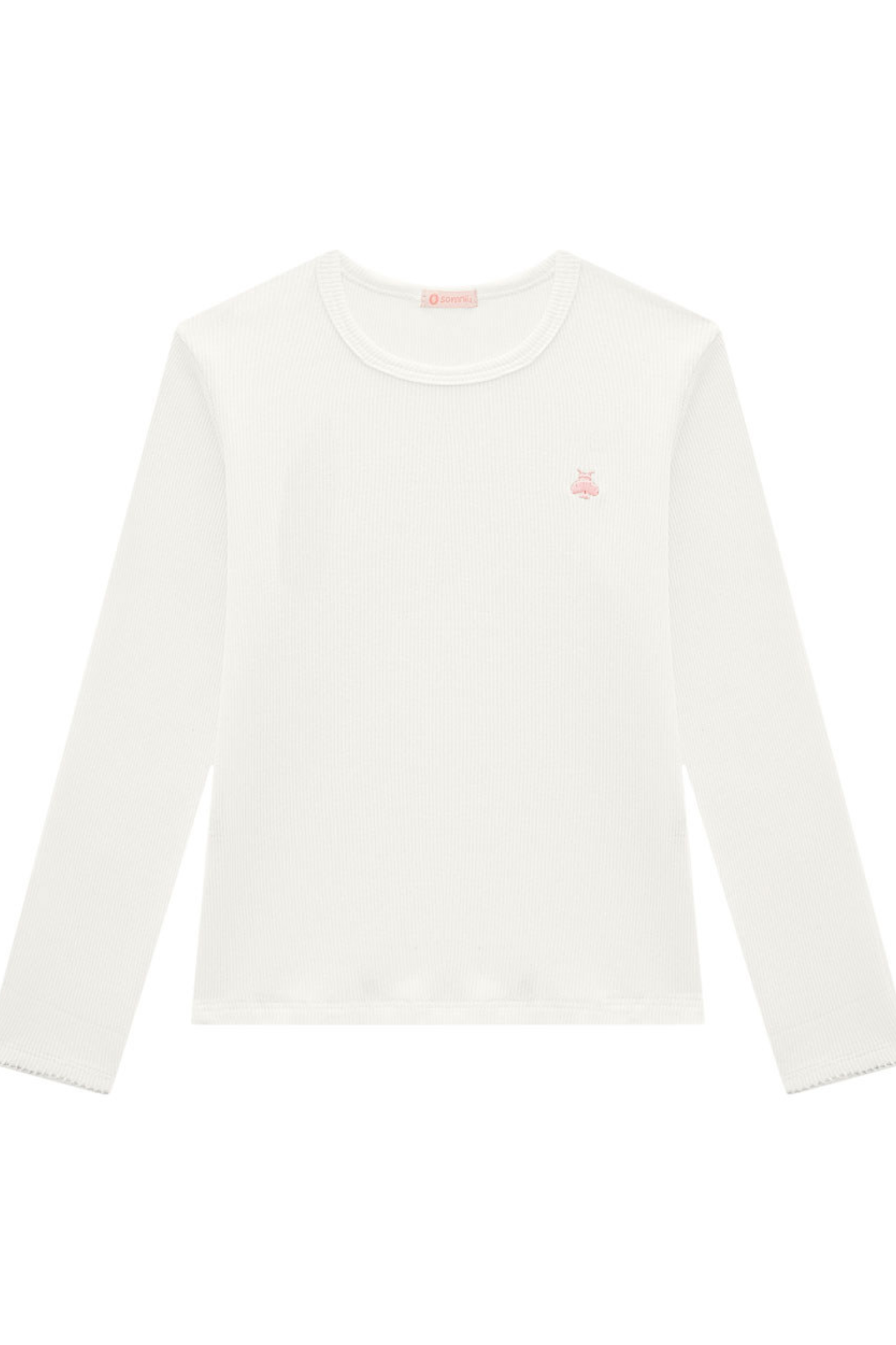 Blusa Manga Longa Canelada em Ribana Baby