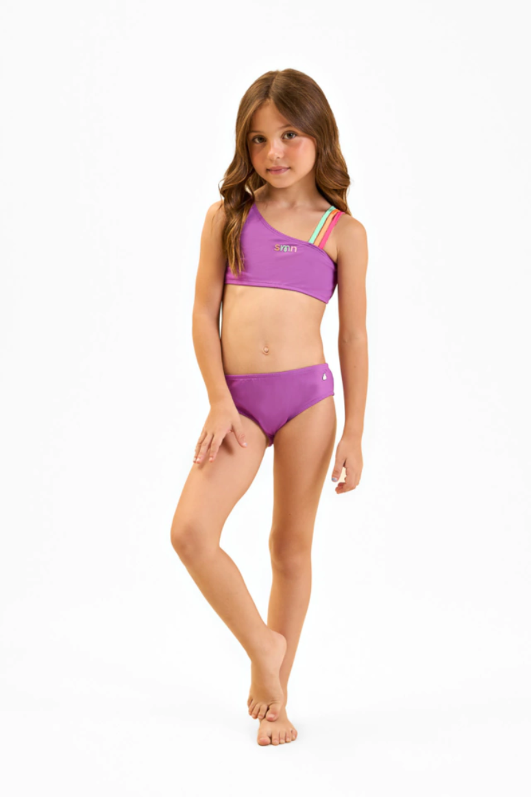 Biquini Infantil Meninas Roxo com Alça Personalizada