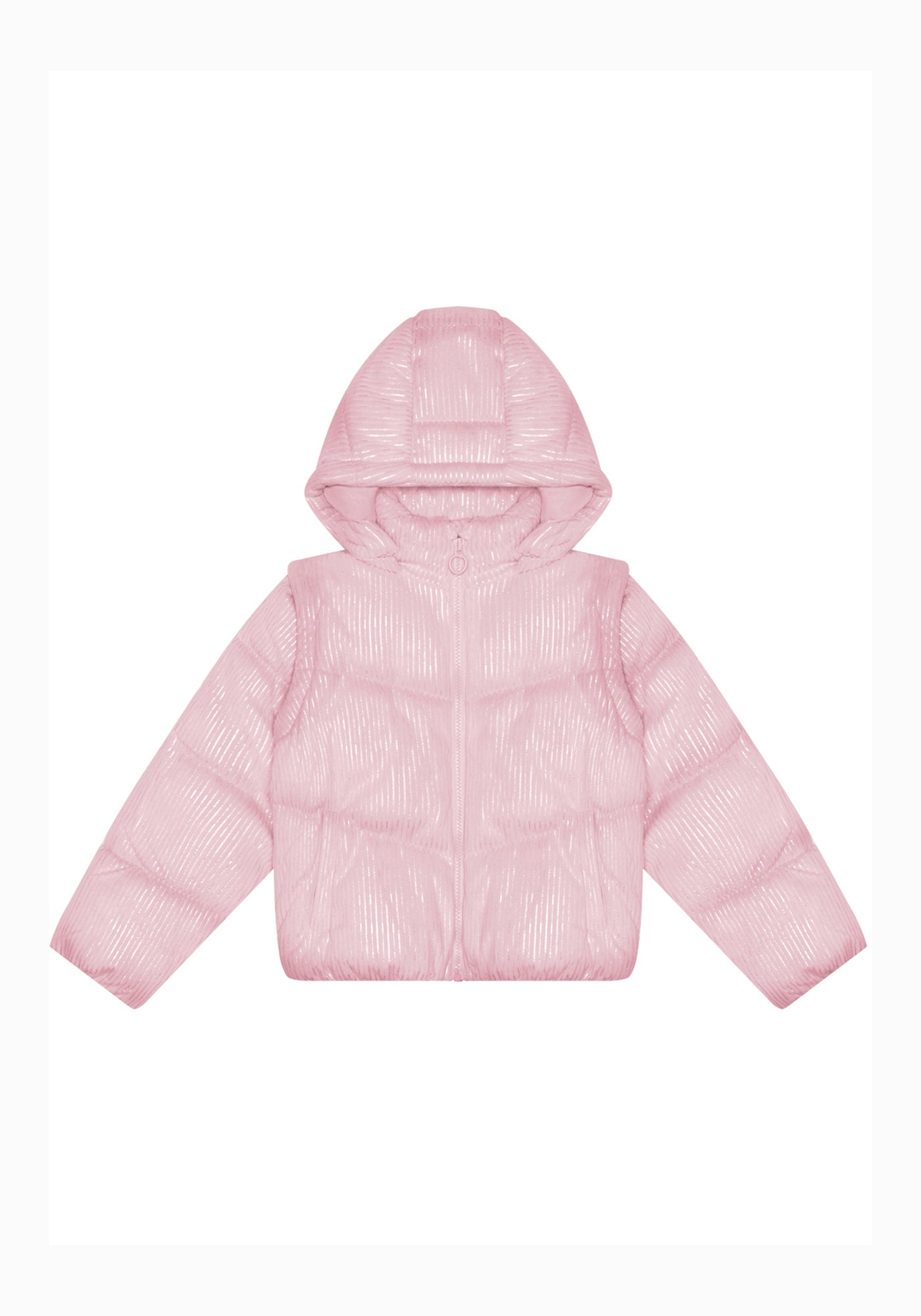 Jaqueta Puffer Infantil Menina Vira Colete - Alakazoo