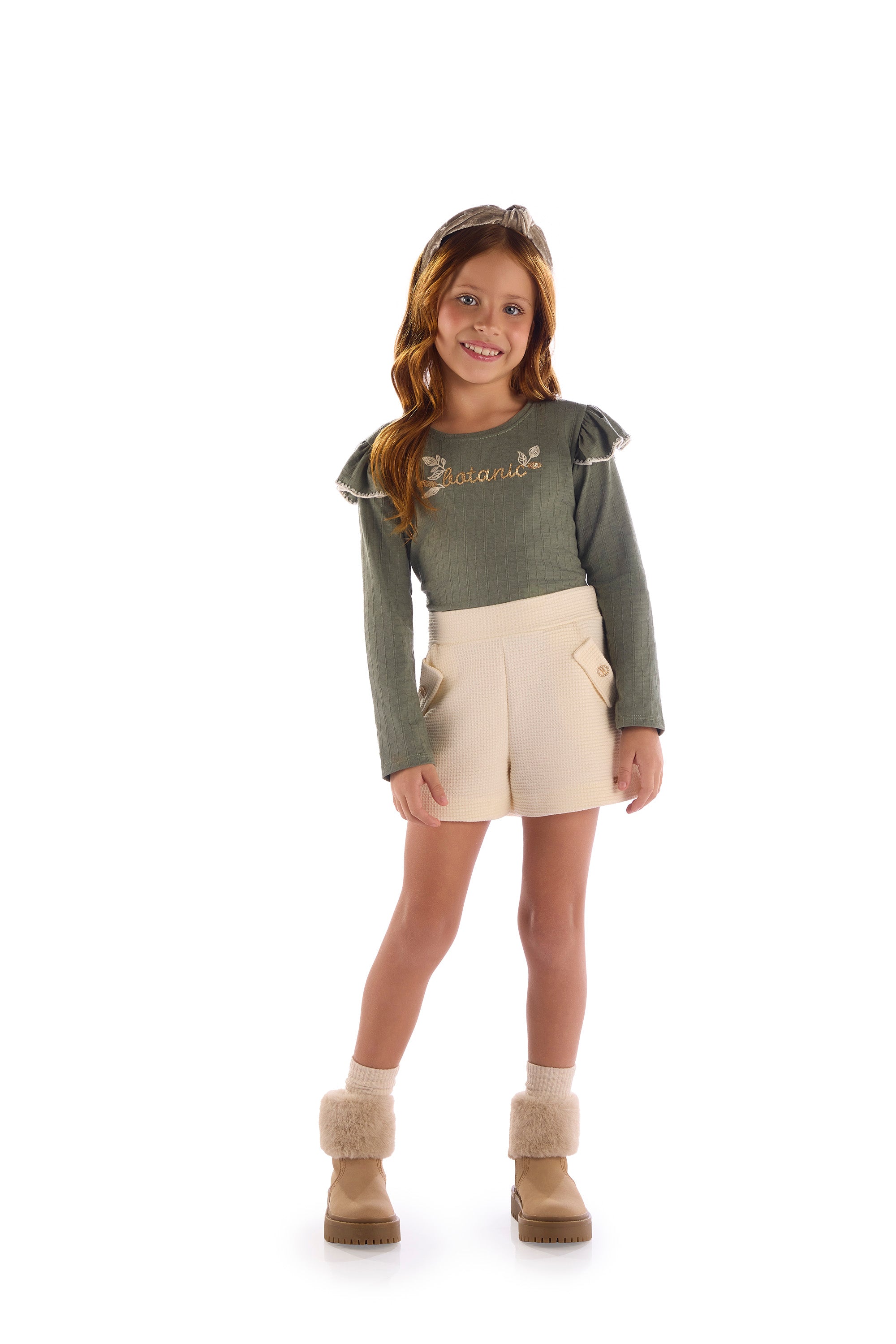 Conjunto Infantil Meninas Bordado Botanic Kiki