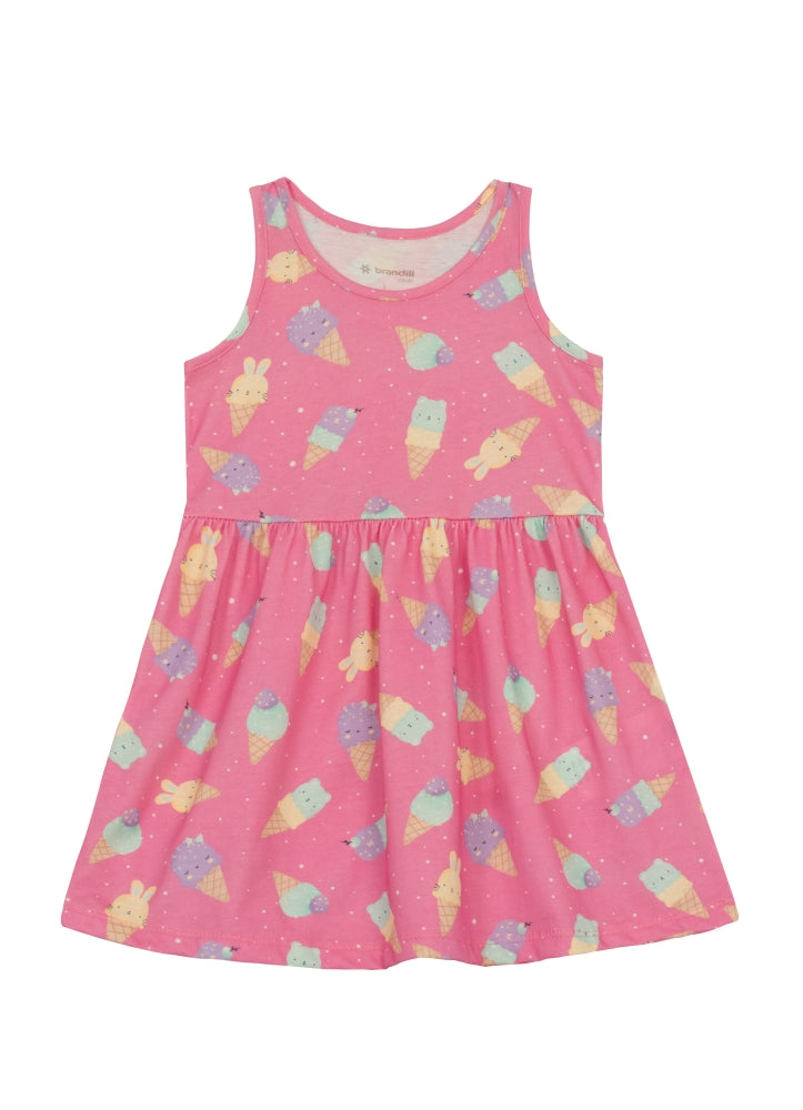 Vestido Baby Estampa Sorvetinho 100% Algodão