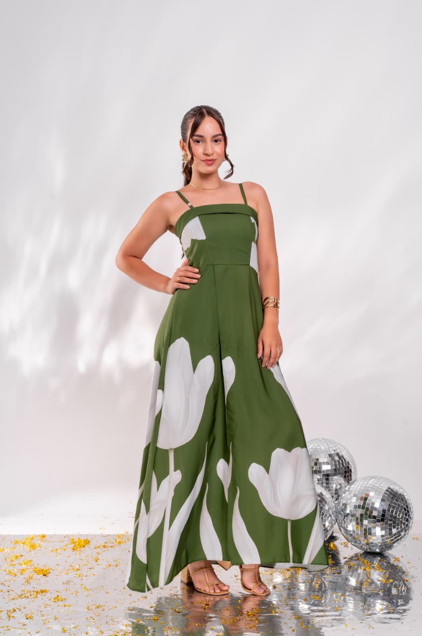 Vestido Longo Festas Juvenil Floral