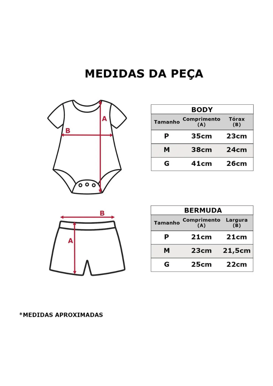 Conjunto Bebê Meninos Body Gola Polo e Bermuda Alakazoo