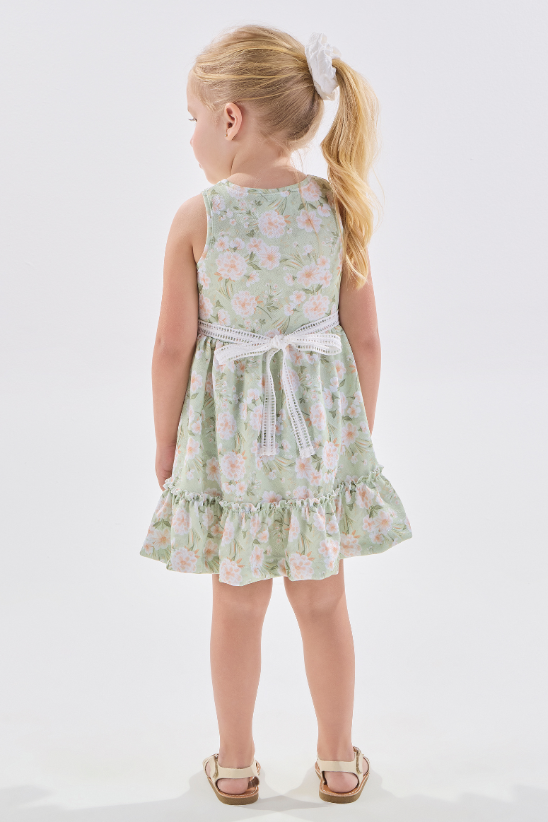 Vestido Verão Baby Verde Floral  Kiki